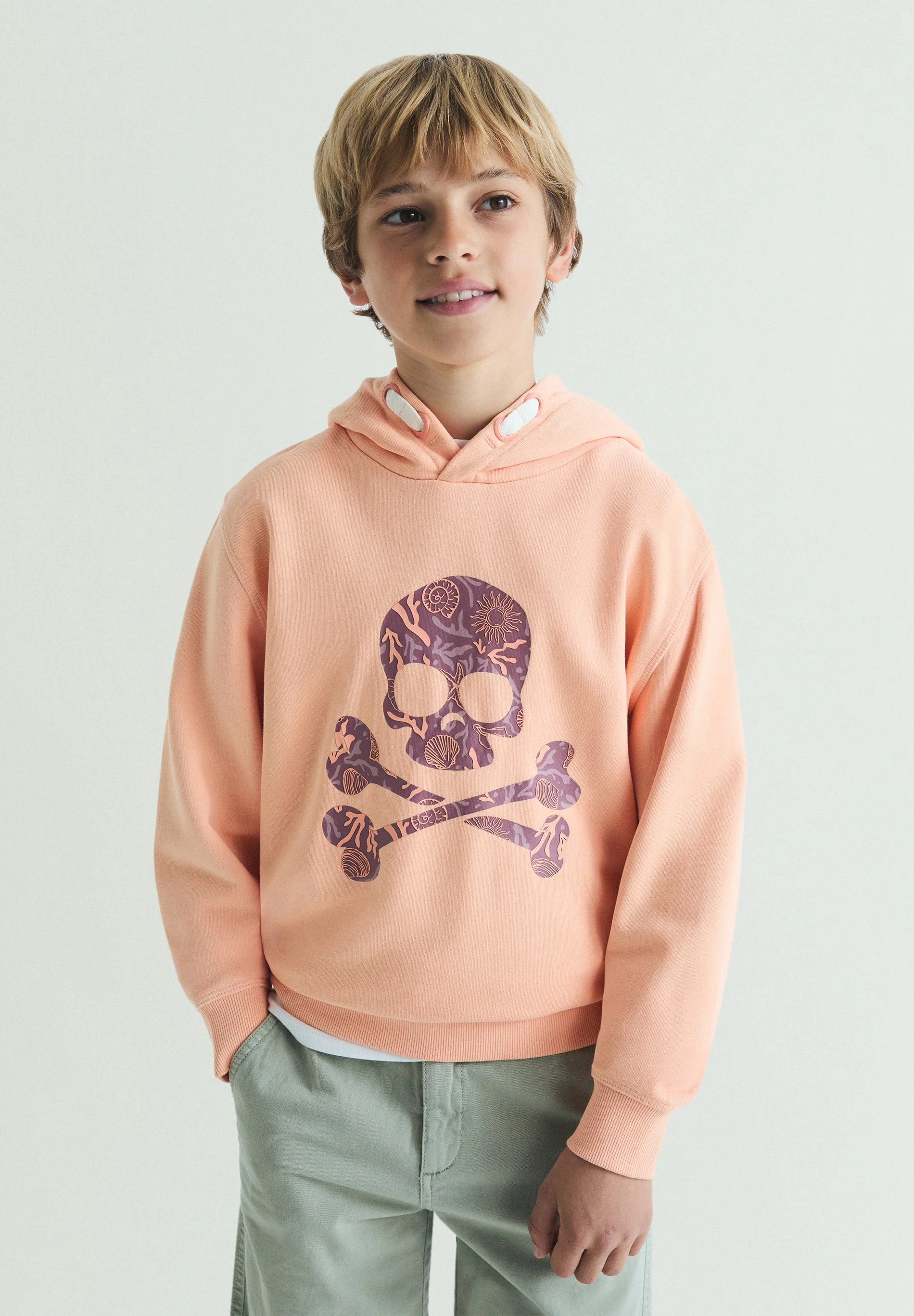 PRINTED SKULL DETAIL HOODIE