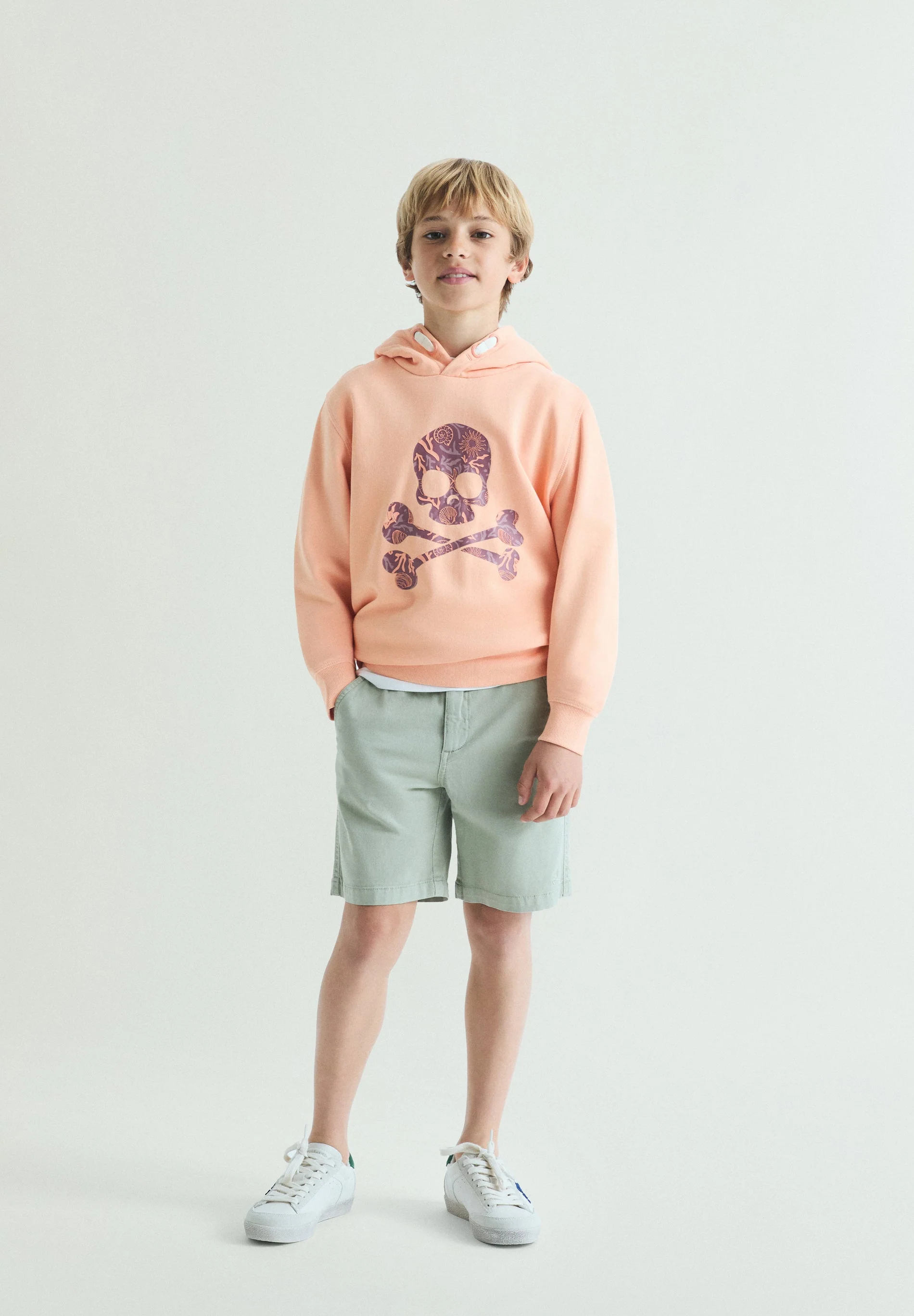 PRINTED SKULL DETAIL HOODIE - Image 2