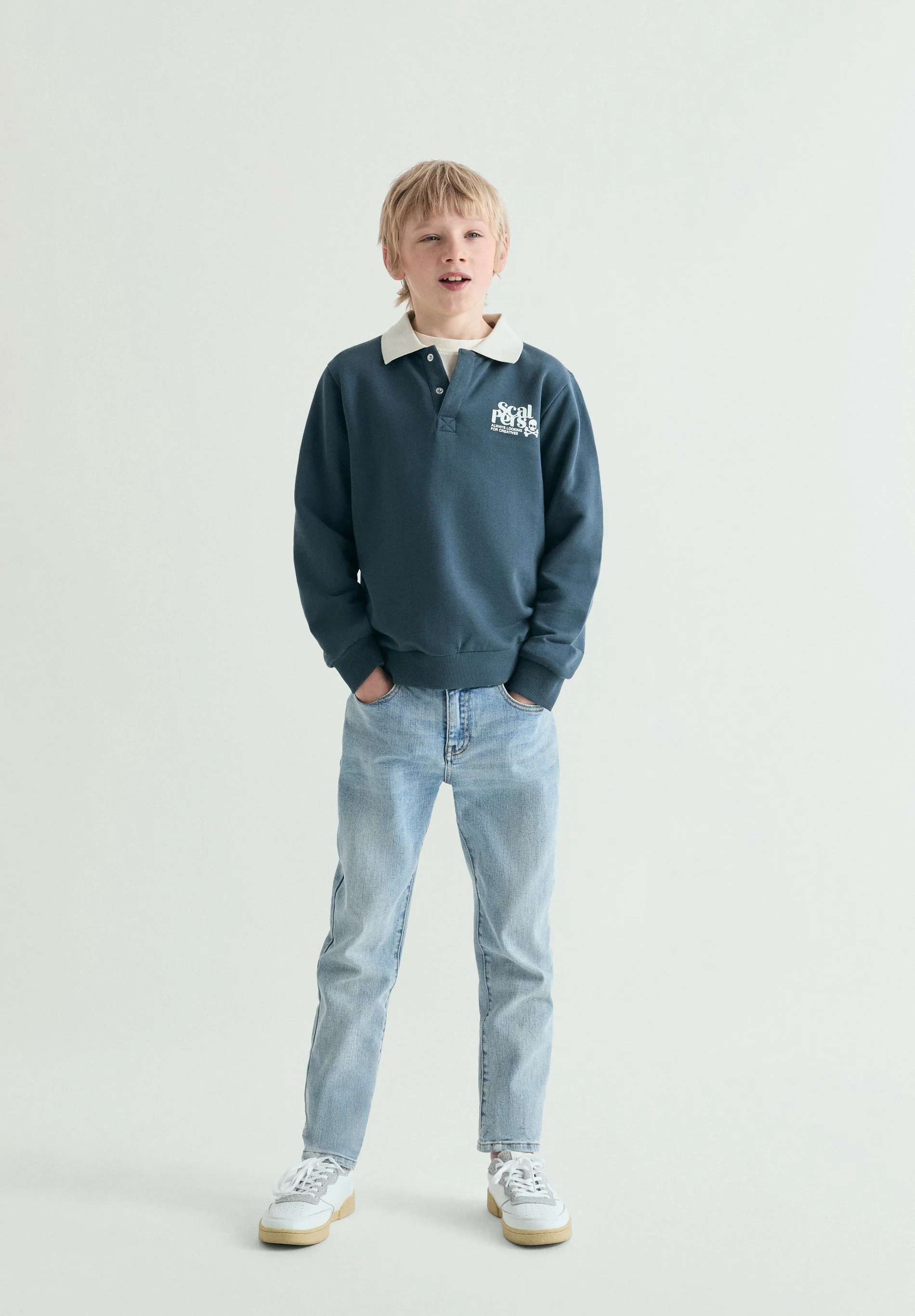 POLO SHIRT-STYLE SWEATSHIRT. - Image 5
