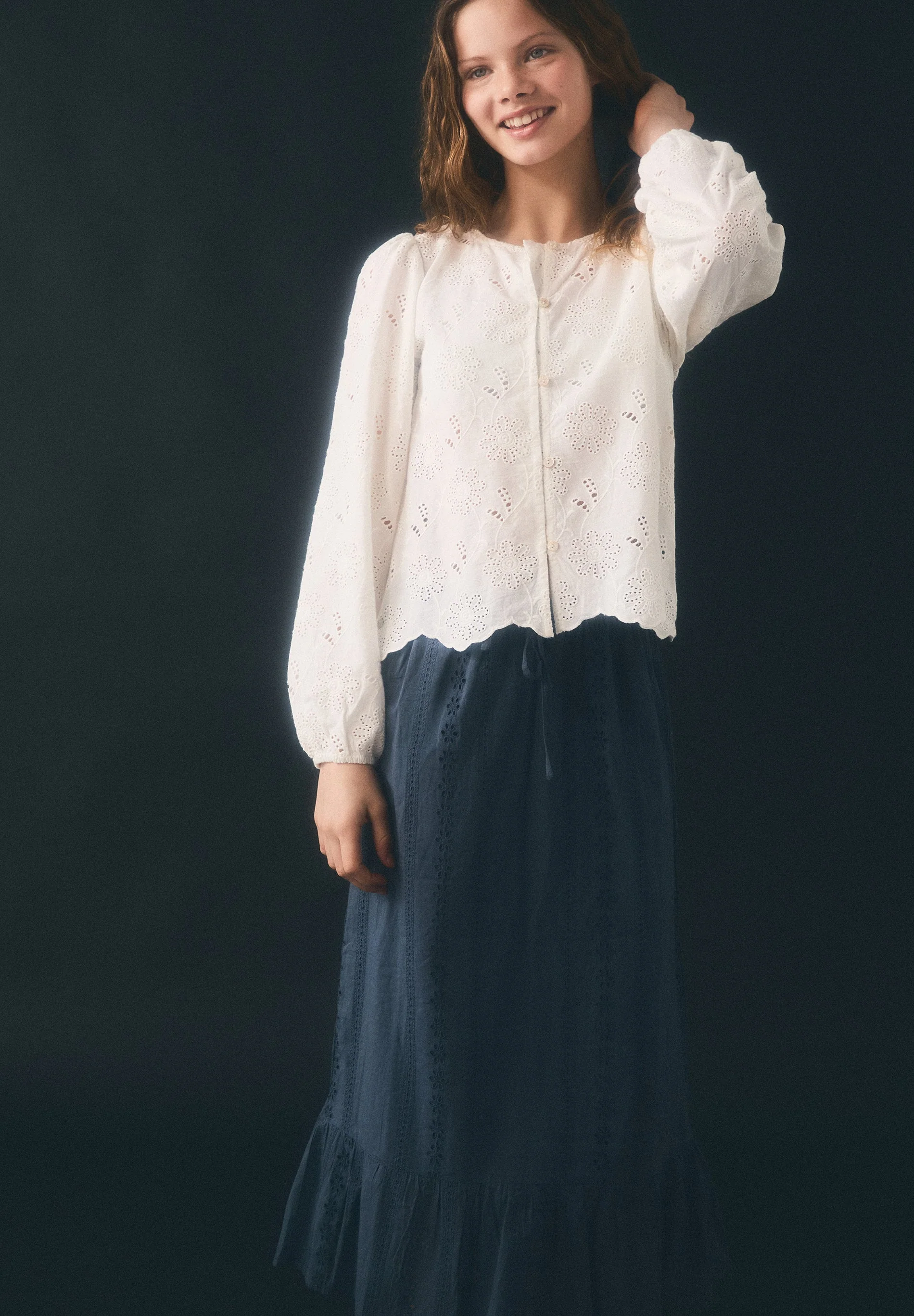 PERFORATED BLOUSE WITH BUTTONS - Image 8