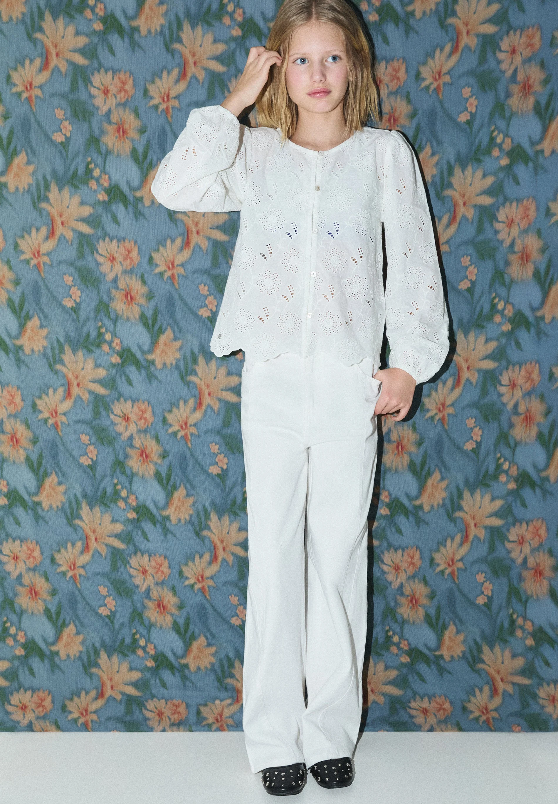 PERFORATED BLOUSE WITH BUTTONS - Image 9