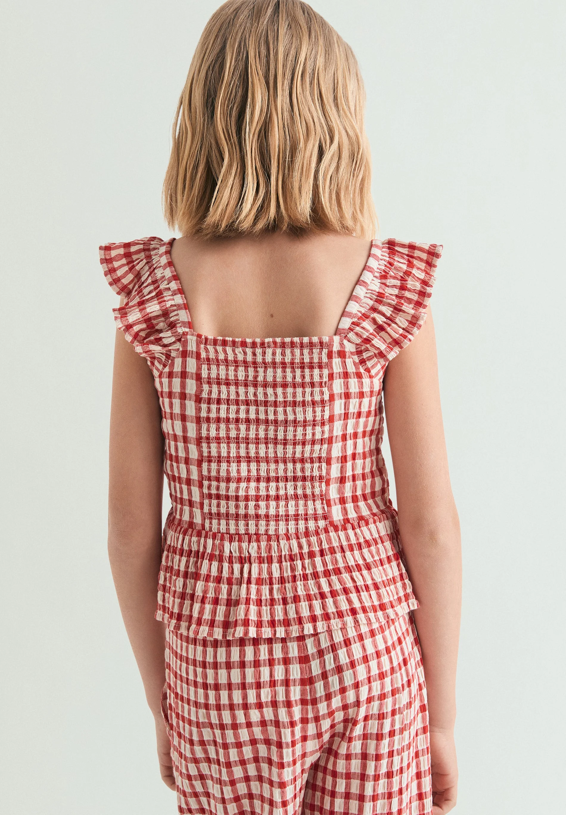 SMOCKED GINGHAM TOP - Image 4