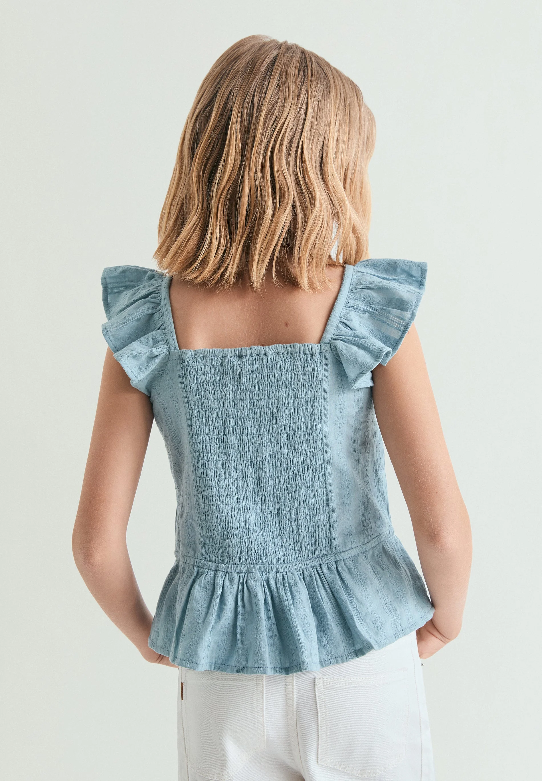 GATHERED BLOUSE WITH RUFFLES - Image 6