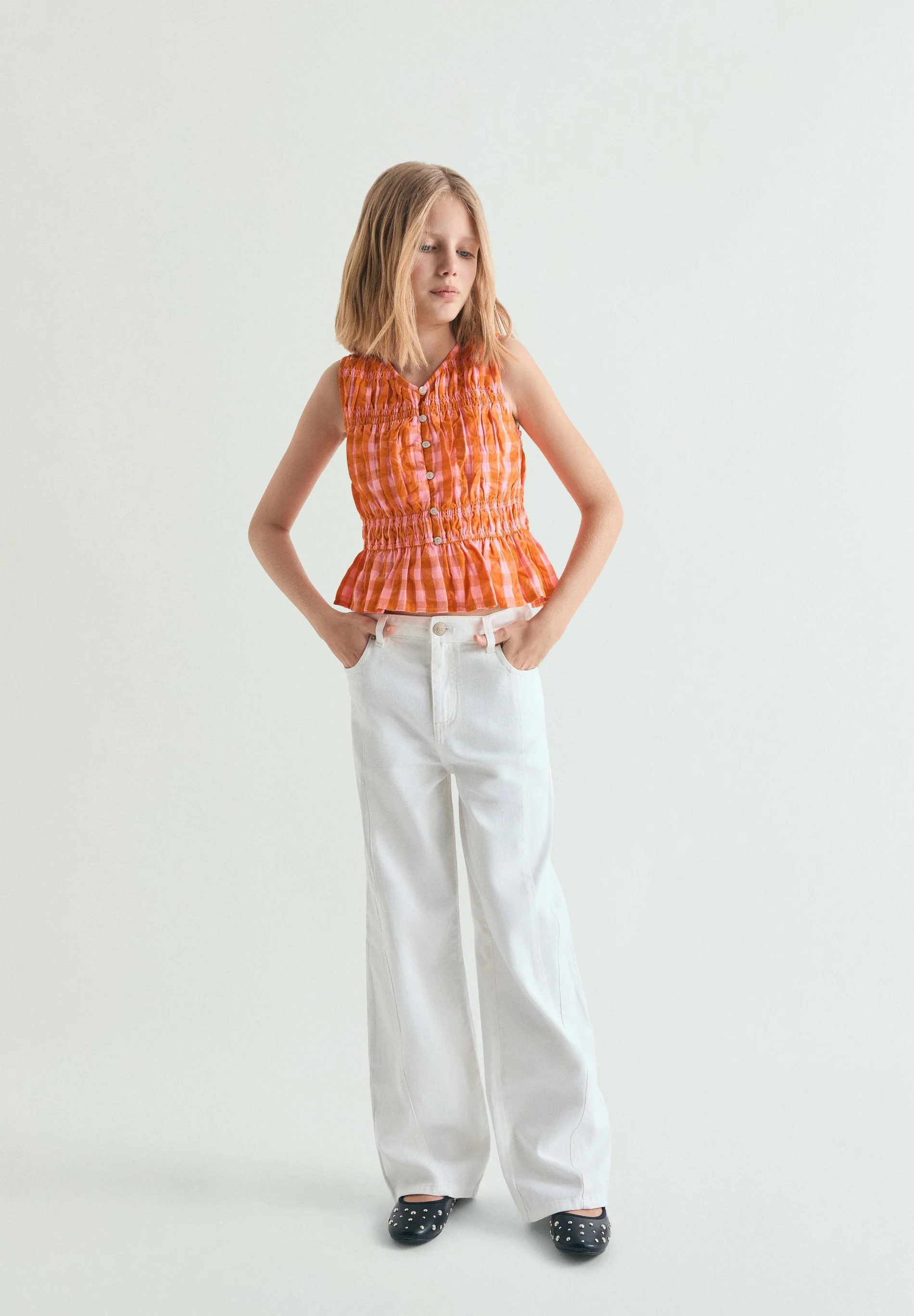 GATHERED GINGHAM TOP - Image 3