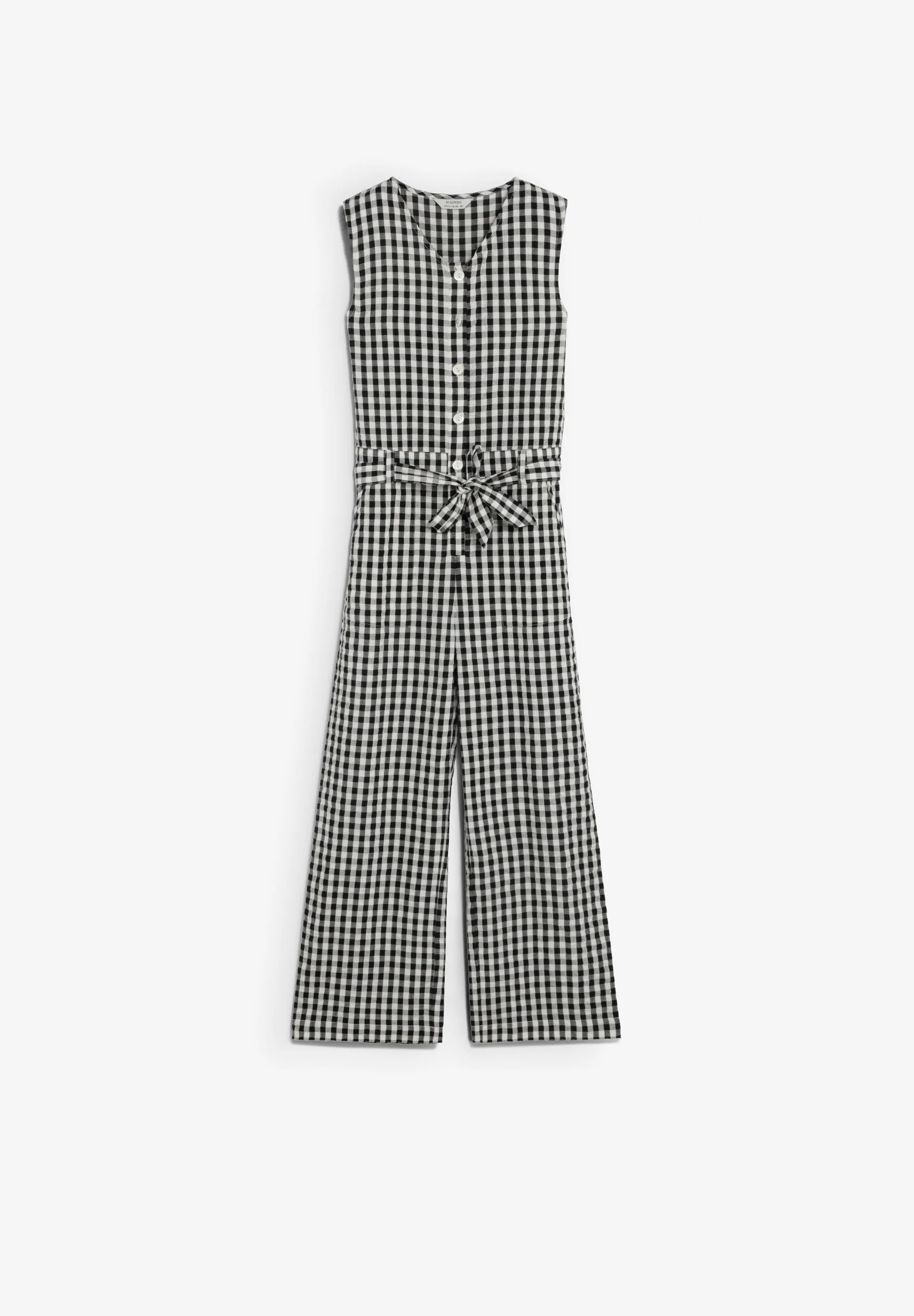 BELTED GINGHAM JUMPSUIT - Image 6