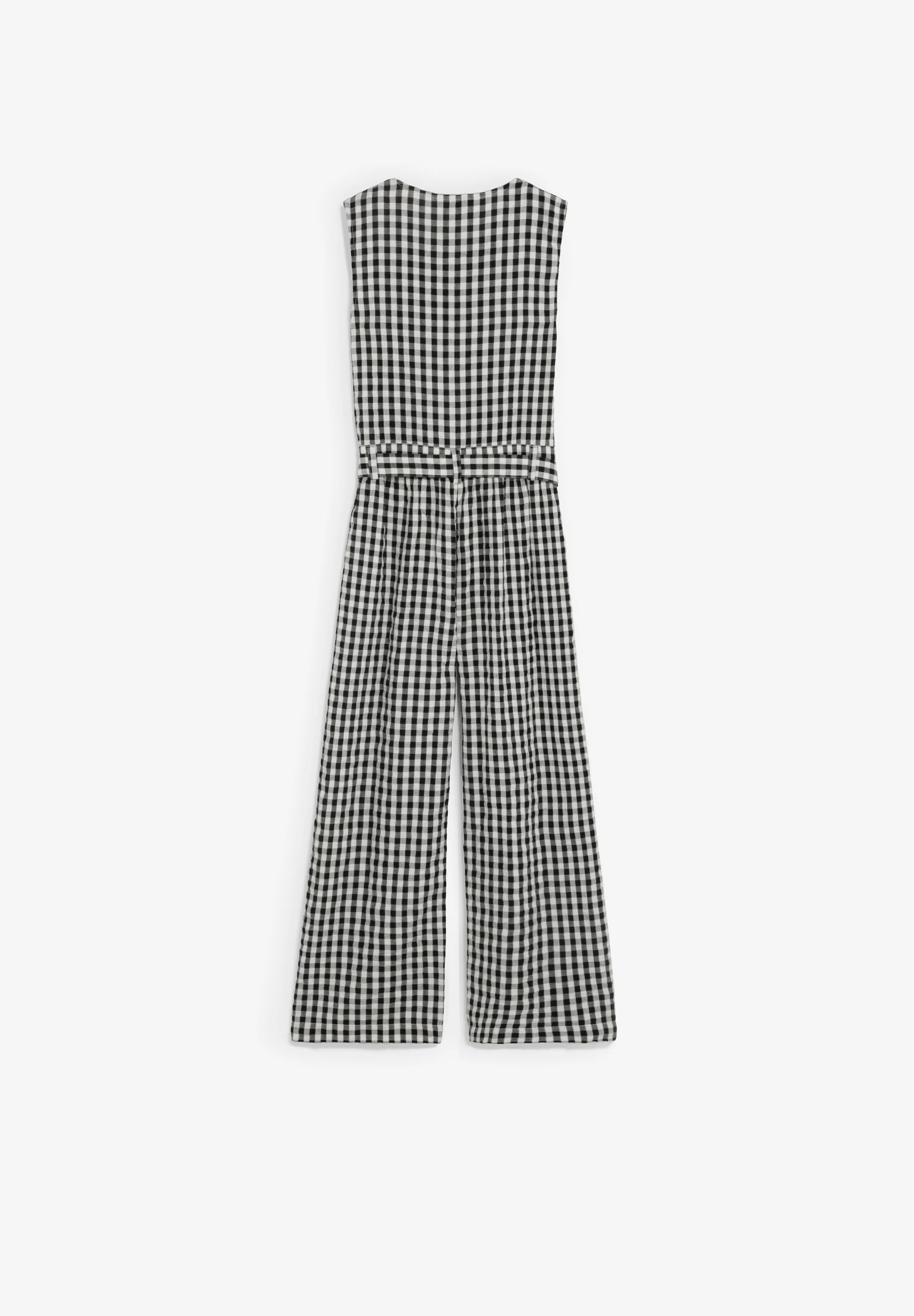 BELTED GINGHAM JUMPSUIT - Image 7