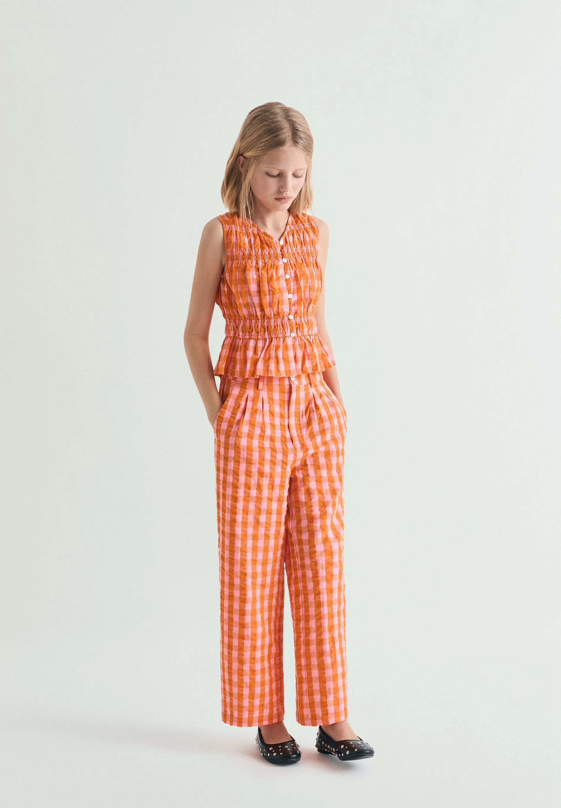 GINGHAM TROUSERS WITH DARTS - Image 3