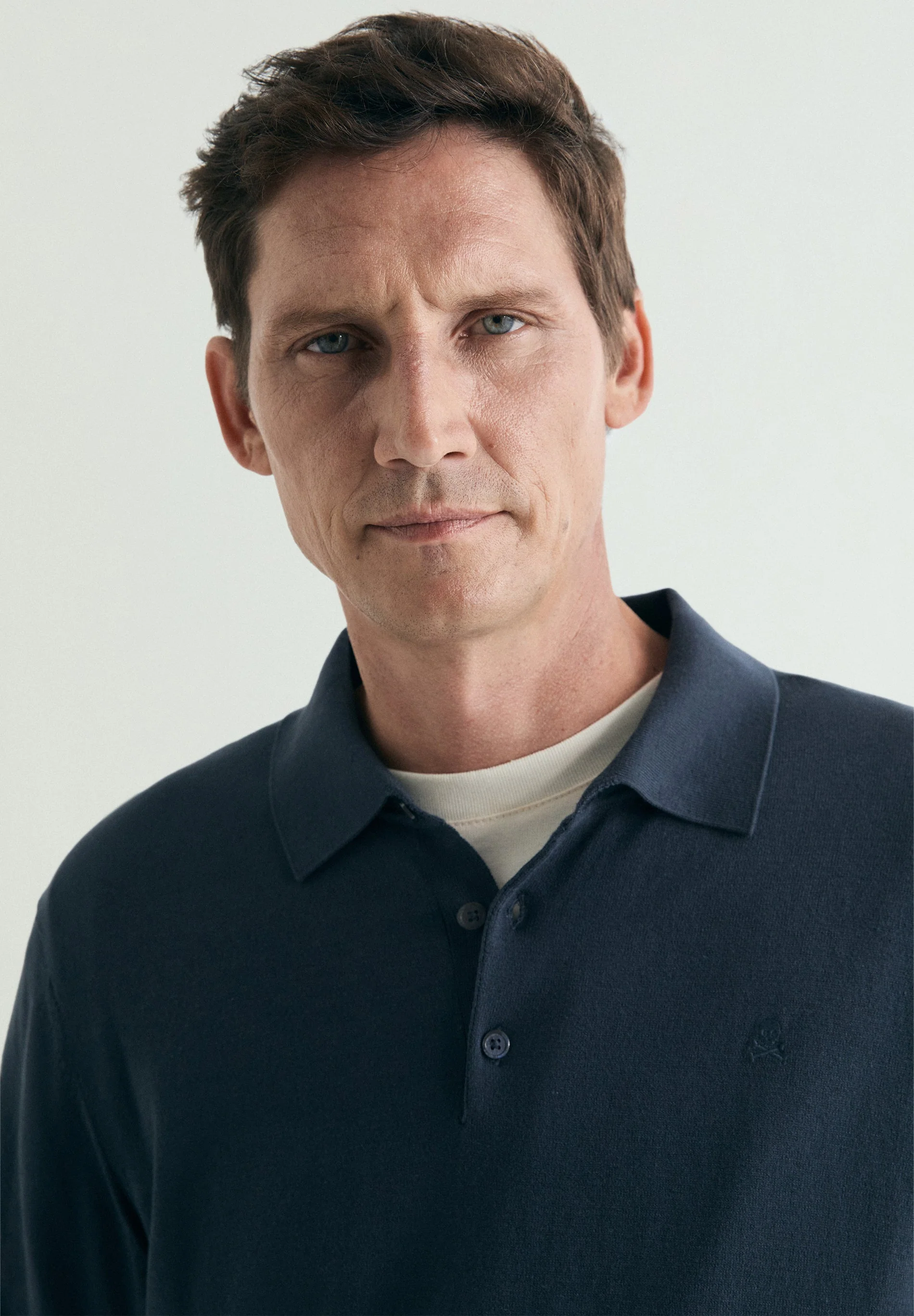 FINE-KNIT SKULL POLO SHIRT - Image 3