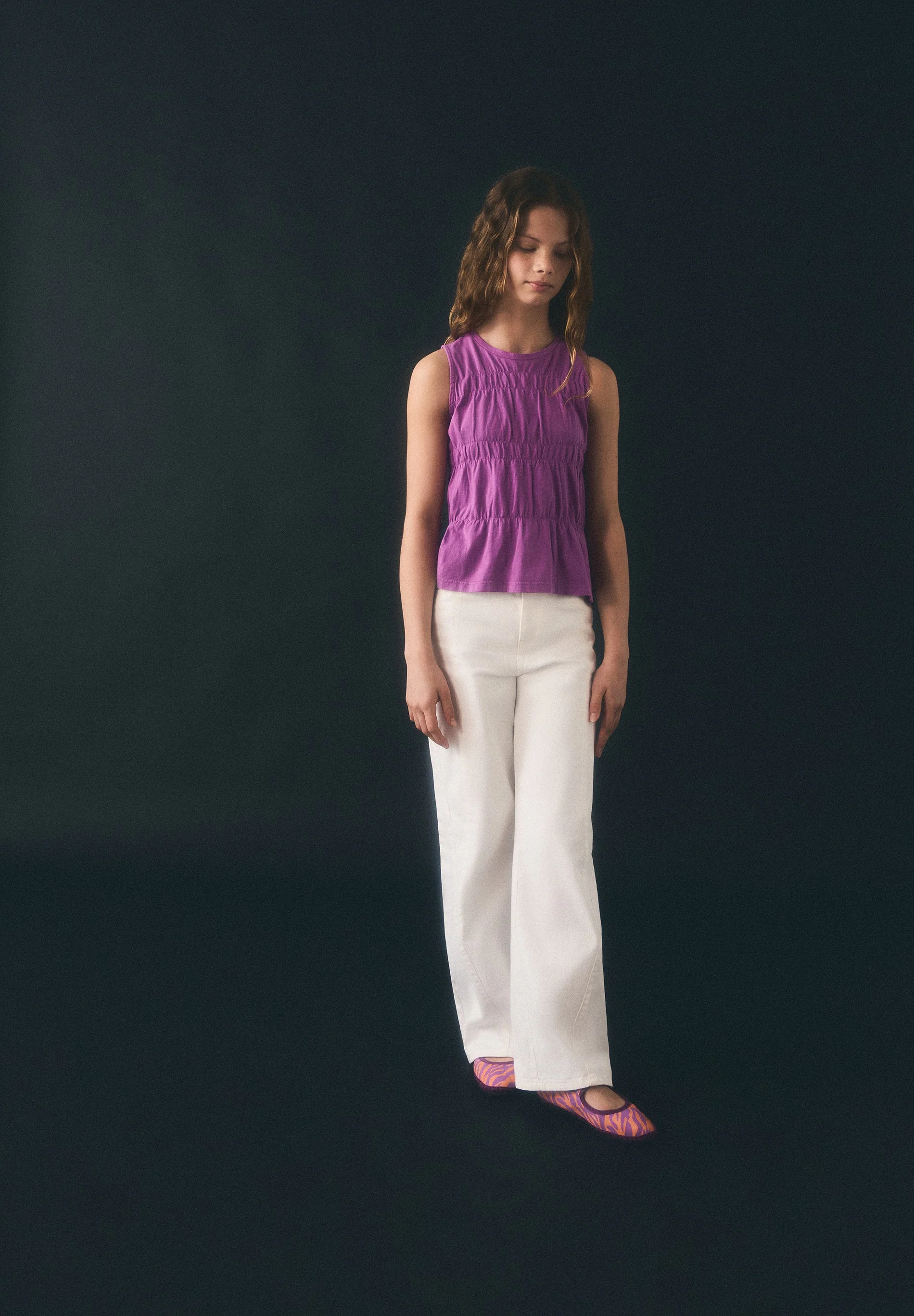 GATHERED COTTON T-SHIRT