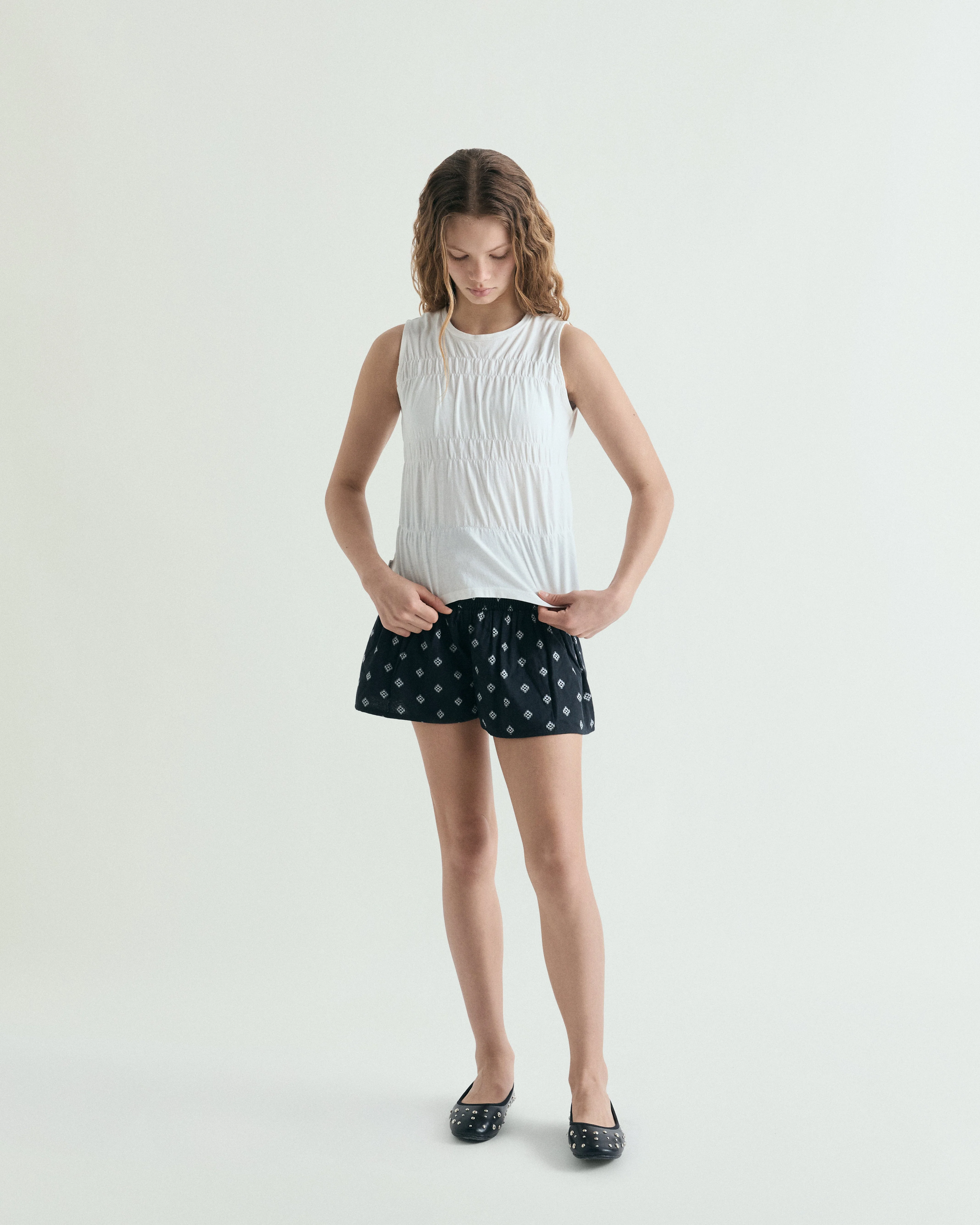 GATHERED COTTON T-SHIRT - Image 2