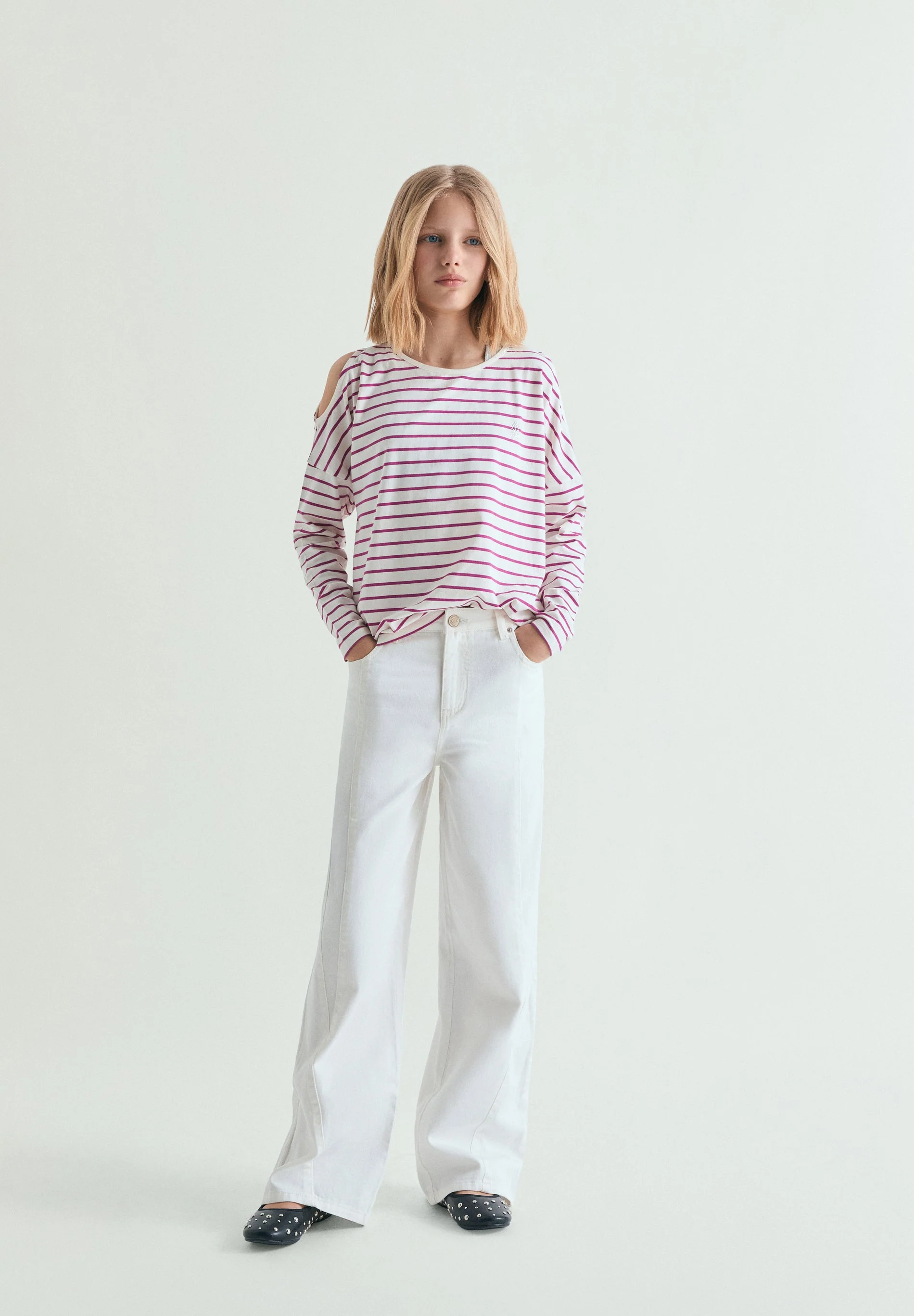 STRIPED CUT OUT T-SHIRT - Image 3