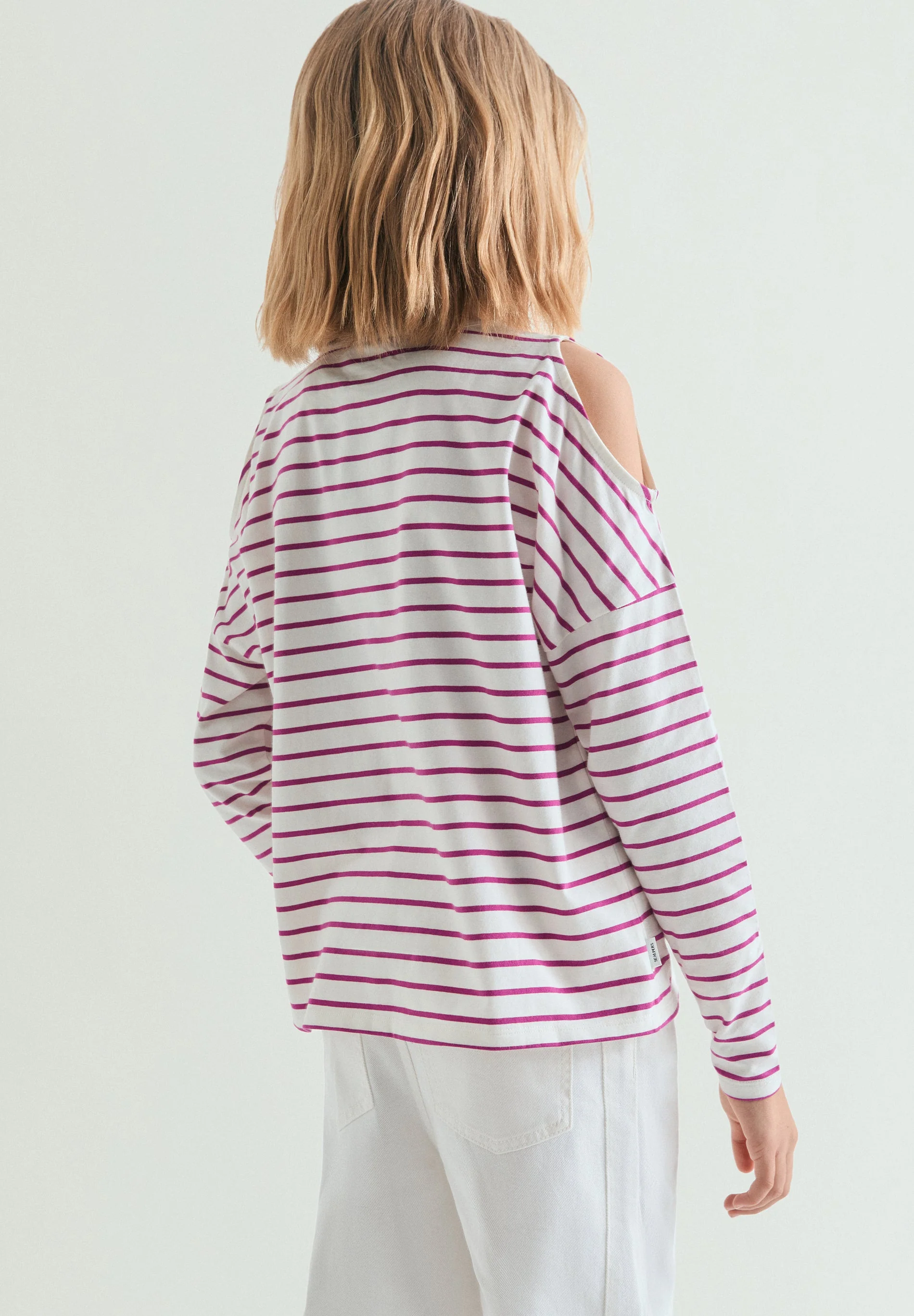 STRIPED CUT OUT T-SHIRT - Image 5