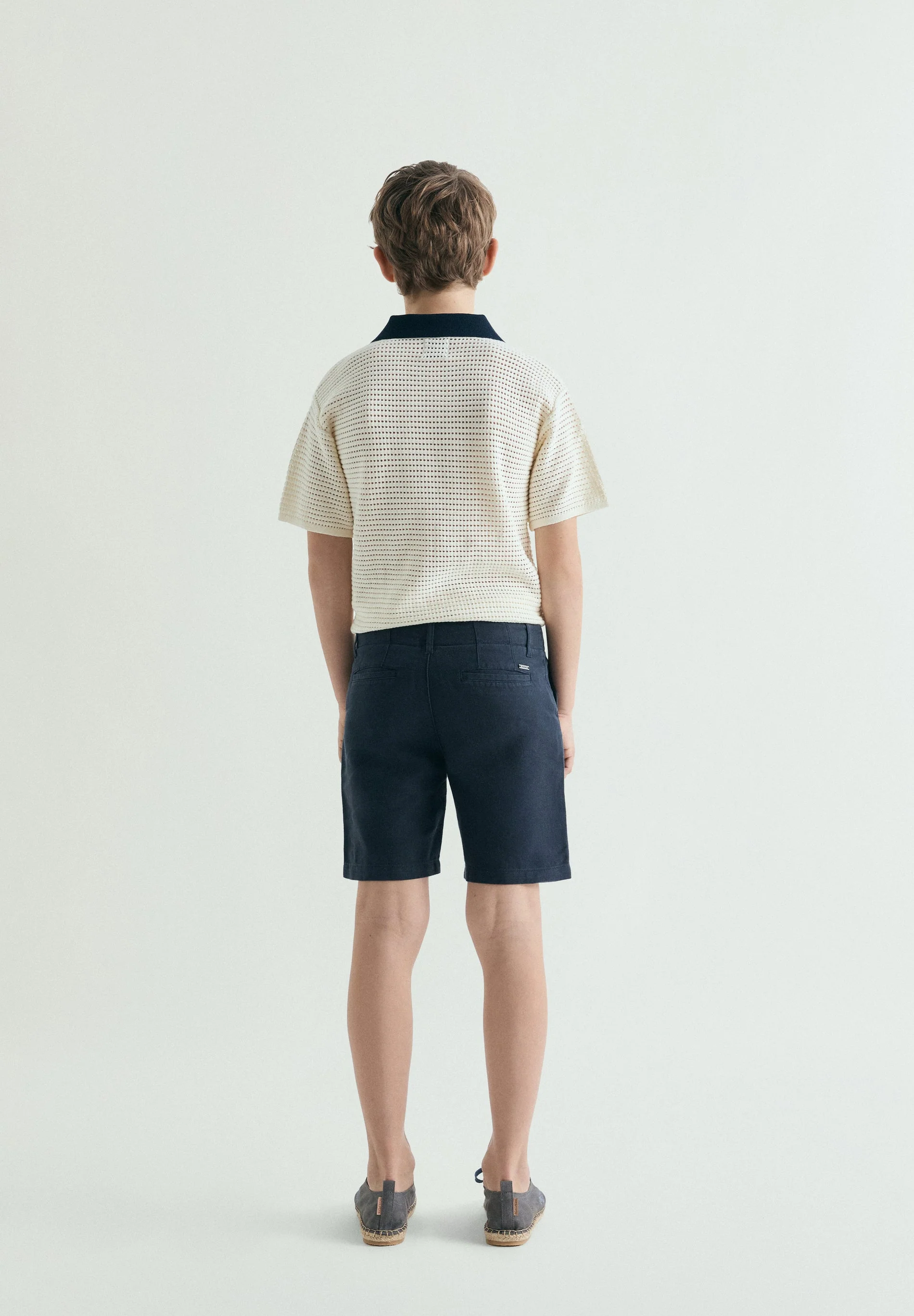 CONTRAST FINE-KNIT POLO SHIRT - Image 3