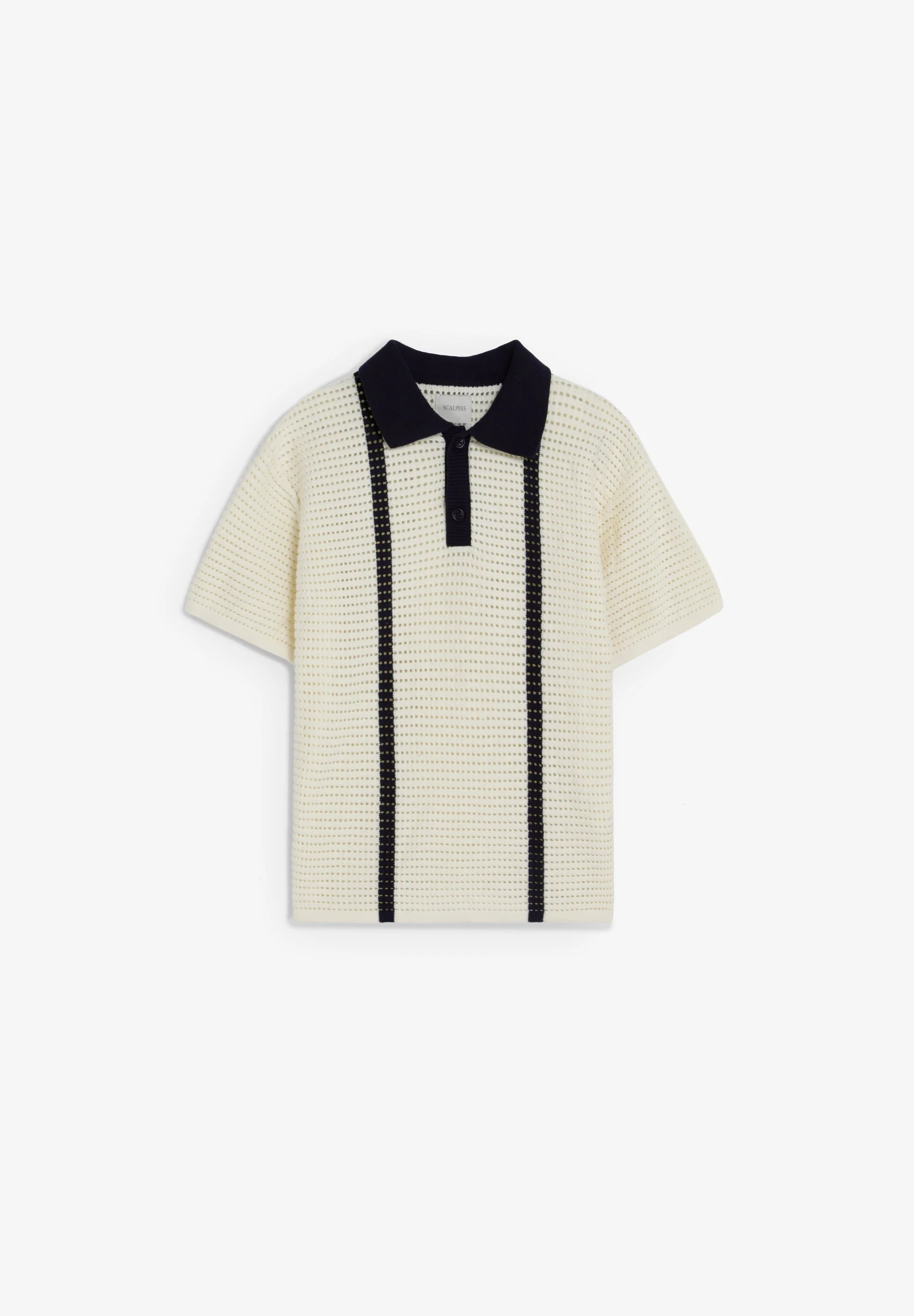 CONTRAST FINE-KNIT POLO SHIRT - Image 4