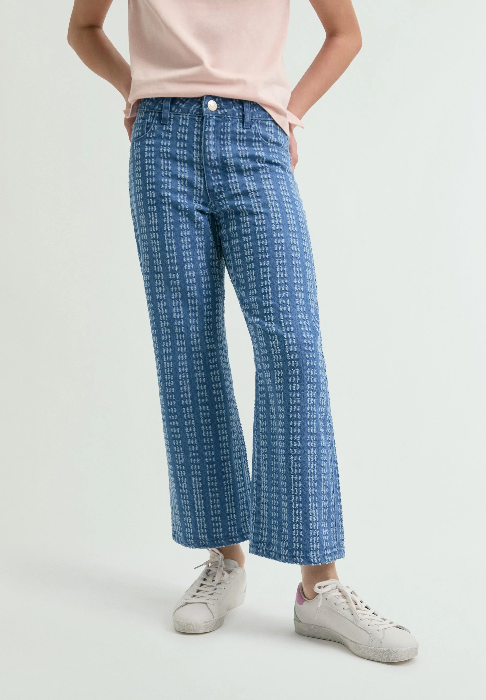 DENIM TROUSERS WITH TOPSTITCHING - Image 3