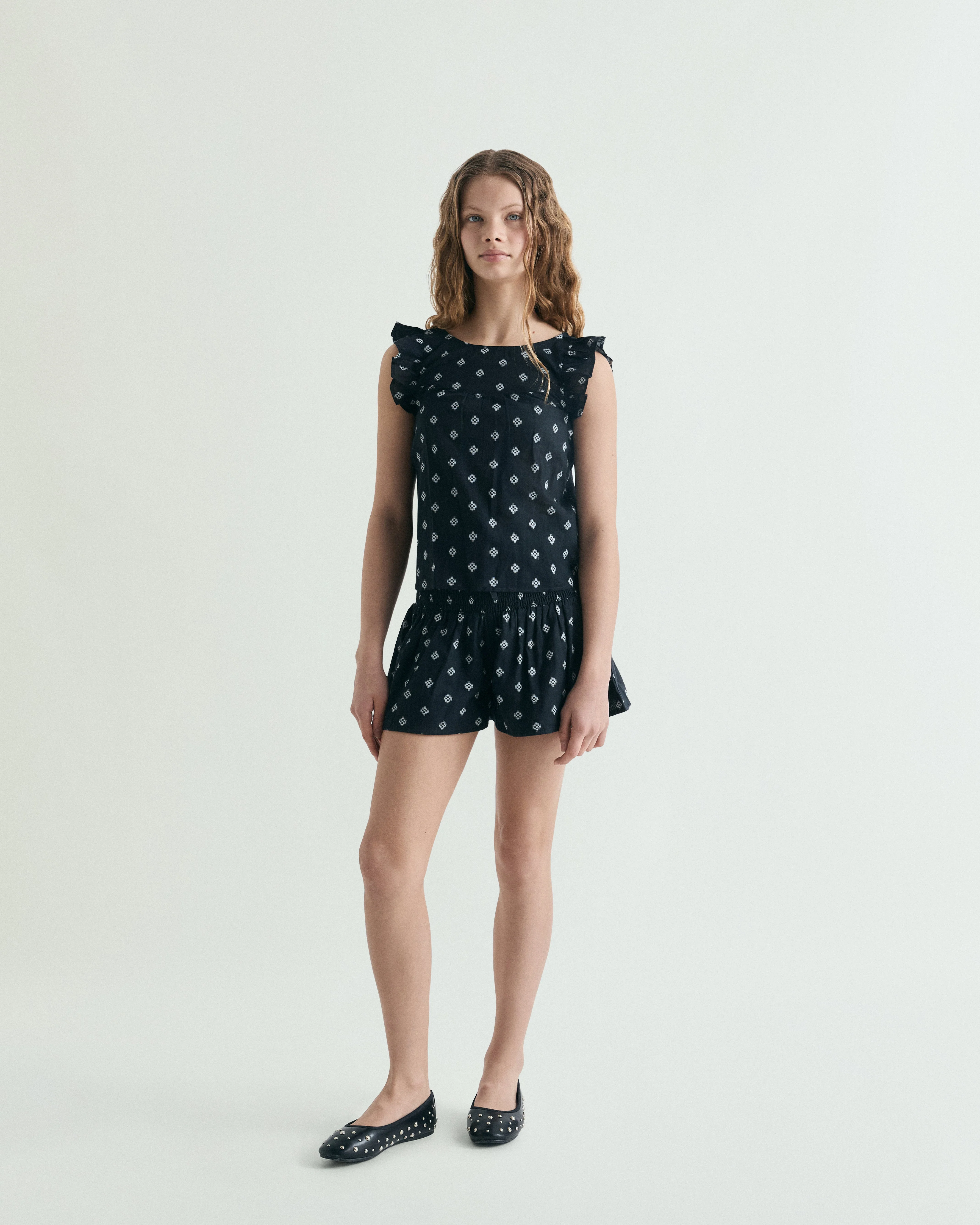 JACQUARD BERMUDA SHORTS WITH ELASTIC WAIST