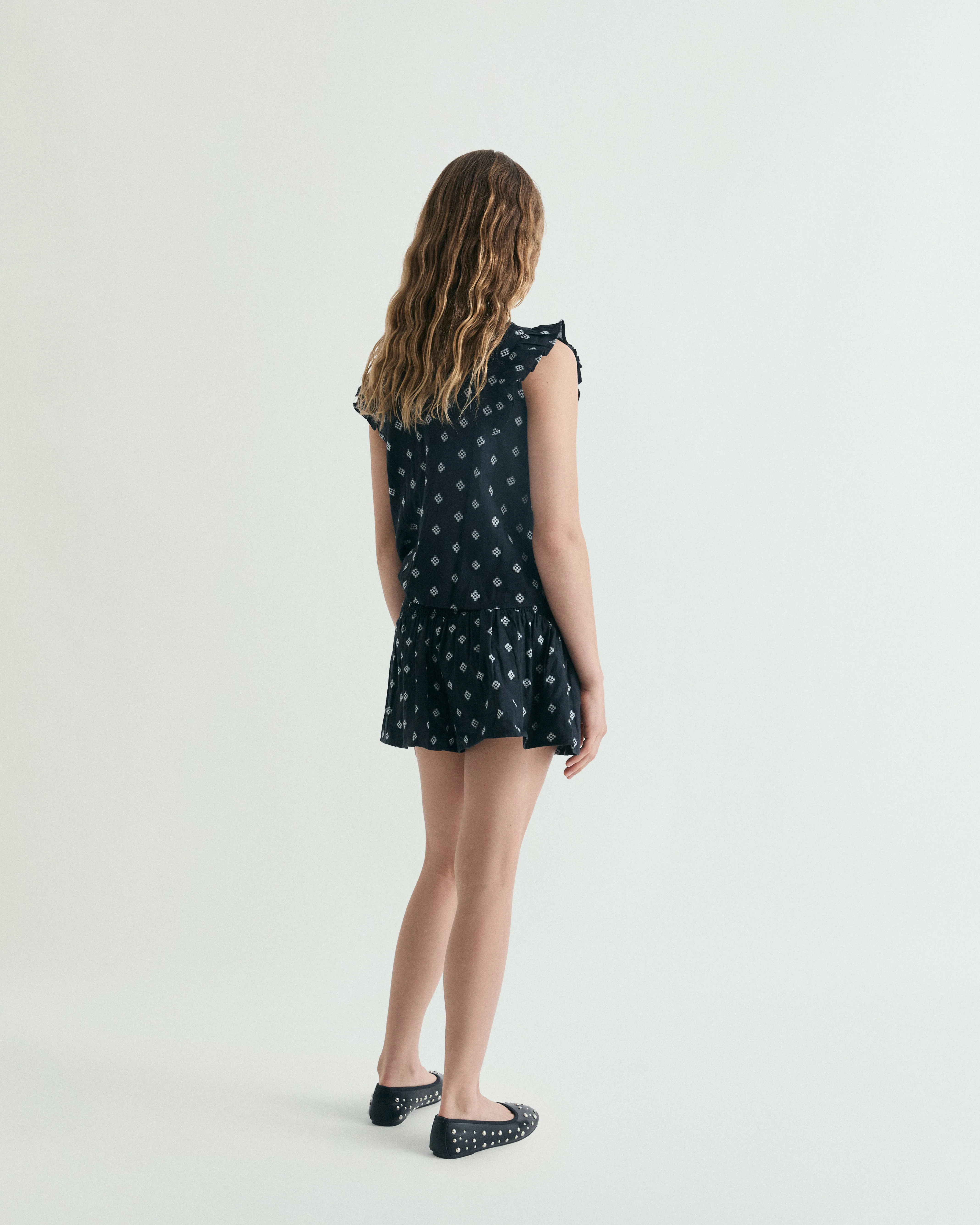 JACQUARD BERMUDA SHORTS WITH ELASTIC WAIST - Image 3