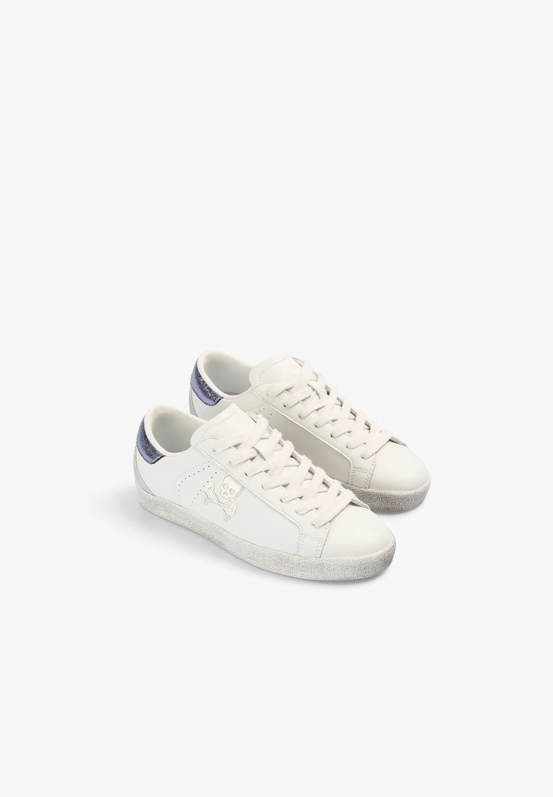 METALLIC CONTRAST LEATHER SNEAKERS - Image 2