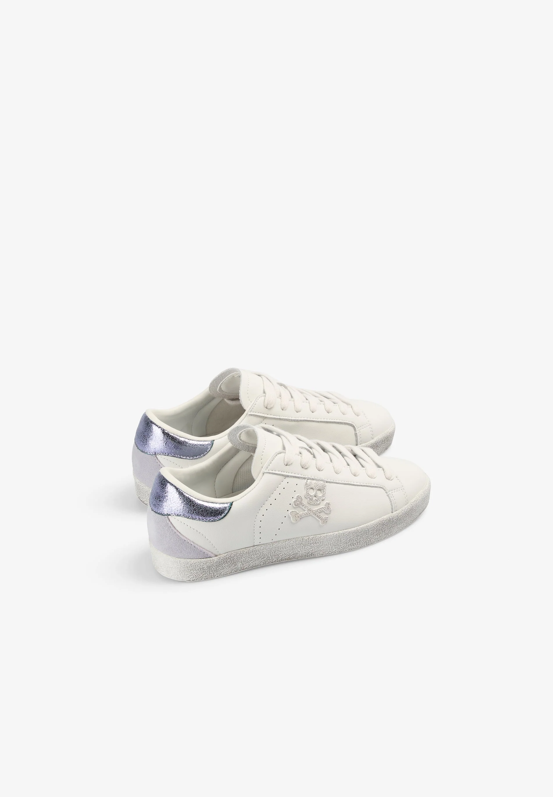 METALLIC CONTRAST LEATHER SNEAKERS - Image 3