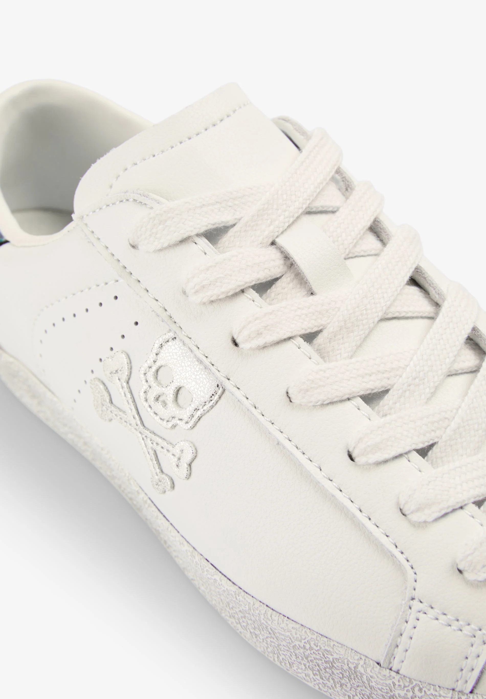 METALLIC CONTRAST LEATHER SNEAKERS - Image 6