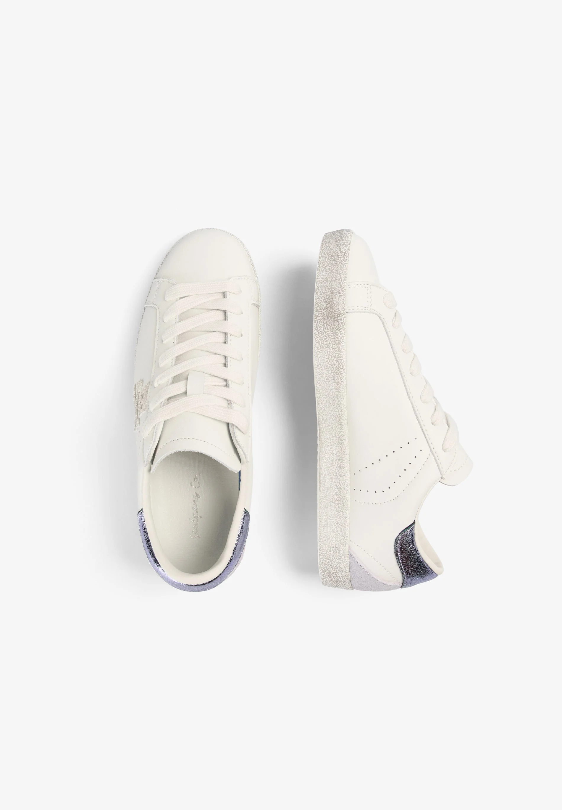 METALLIC CONTRAST LEATHER SNEAKERS - Image 8