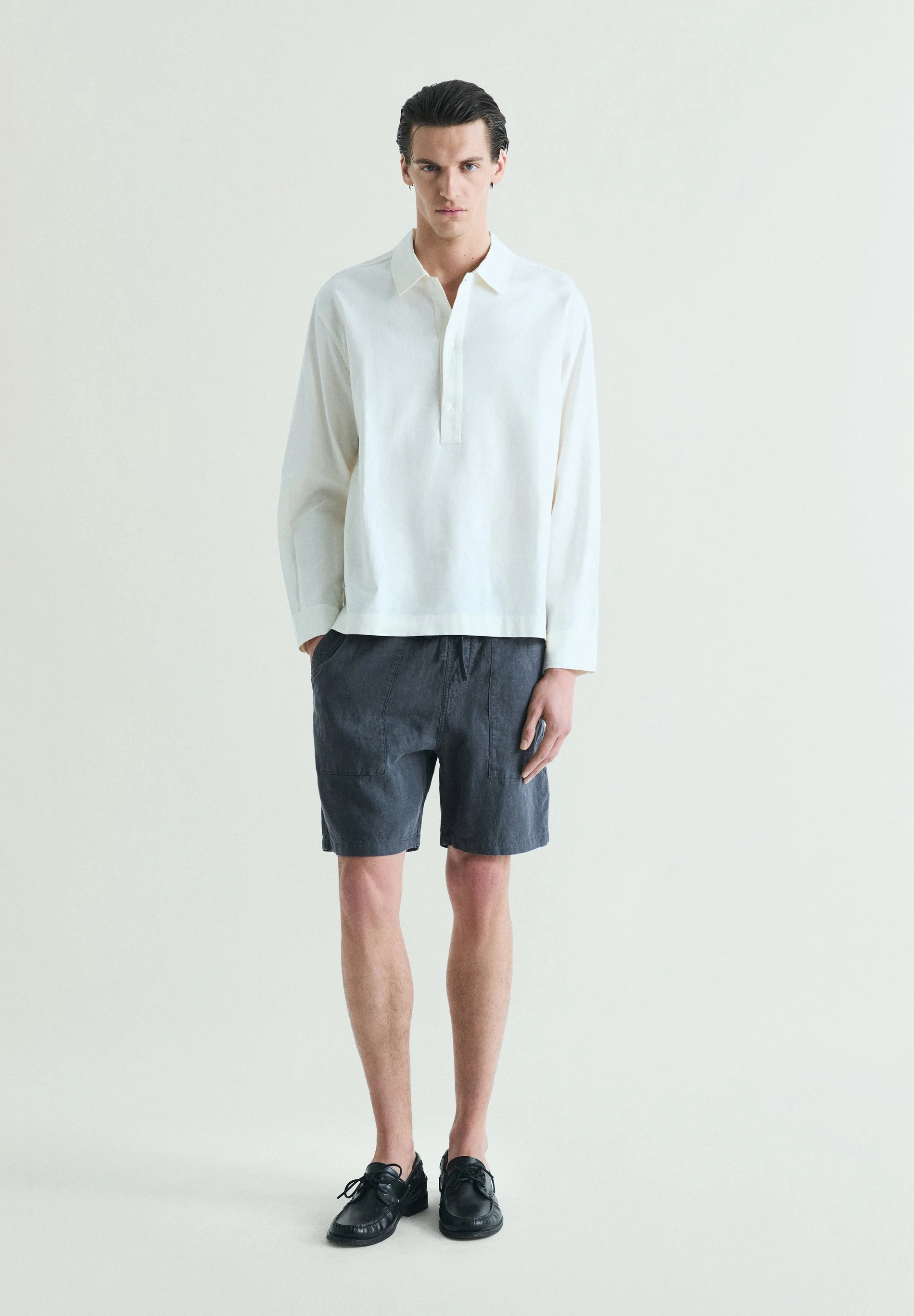 LINEN LOOSE FIT POLO SHIRT - Image 3
