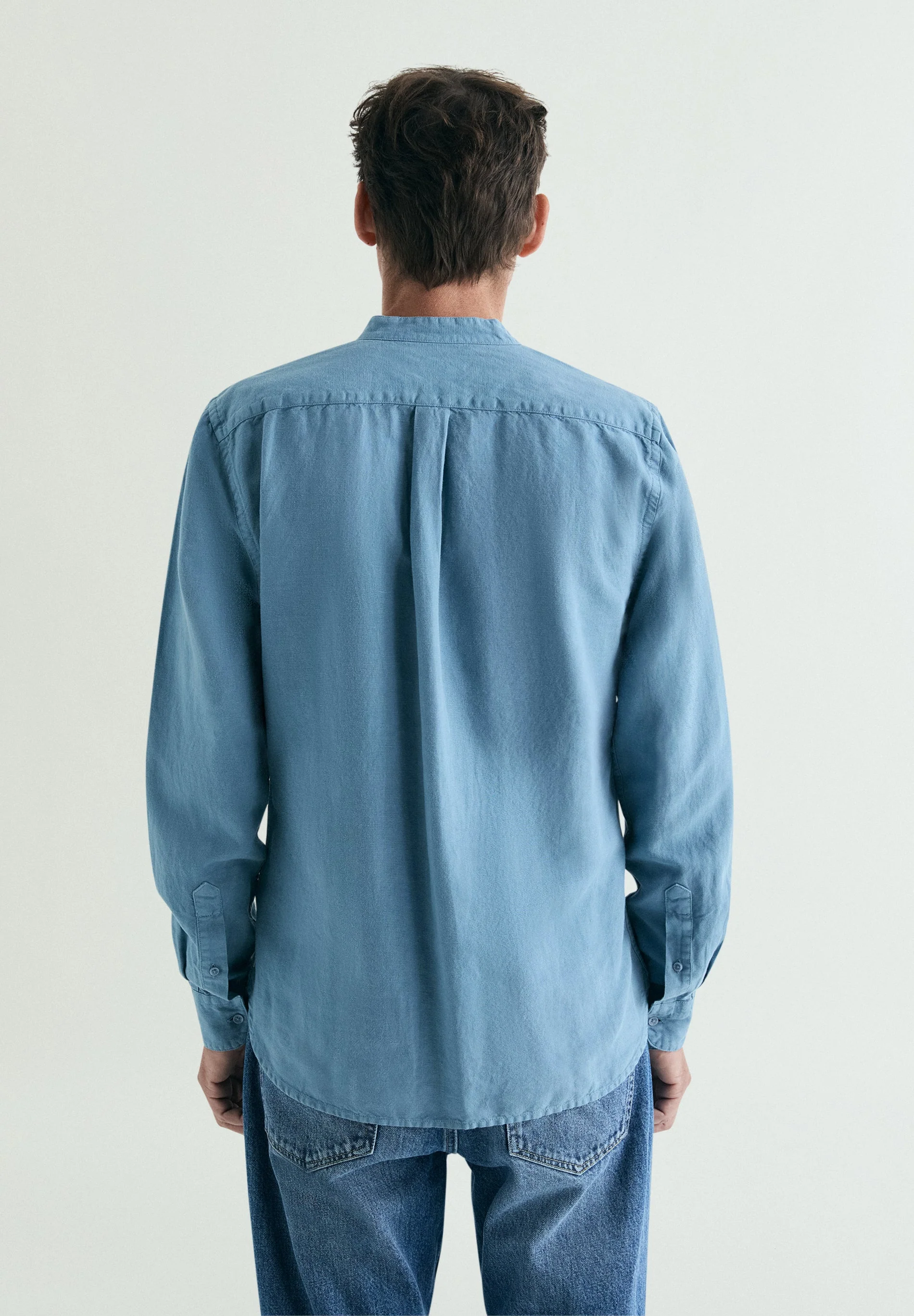 LINEN SHIRT WITH STAND-UP COLLAR - Image 3