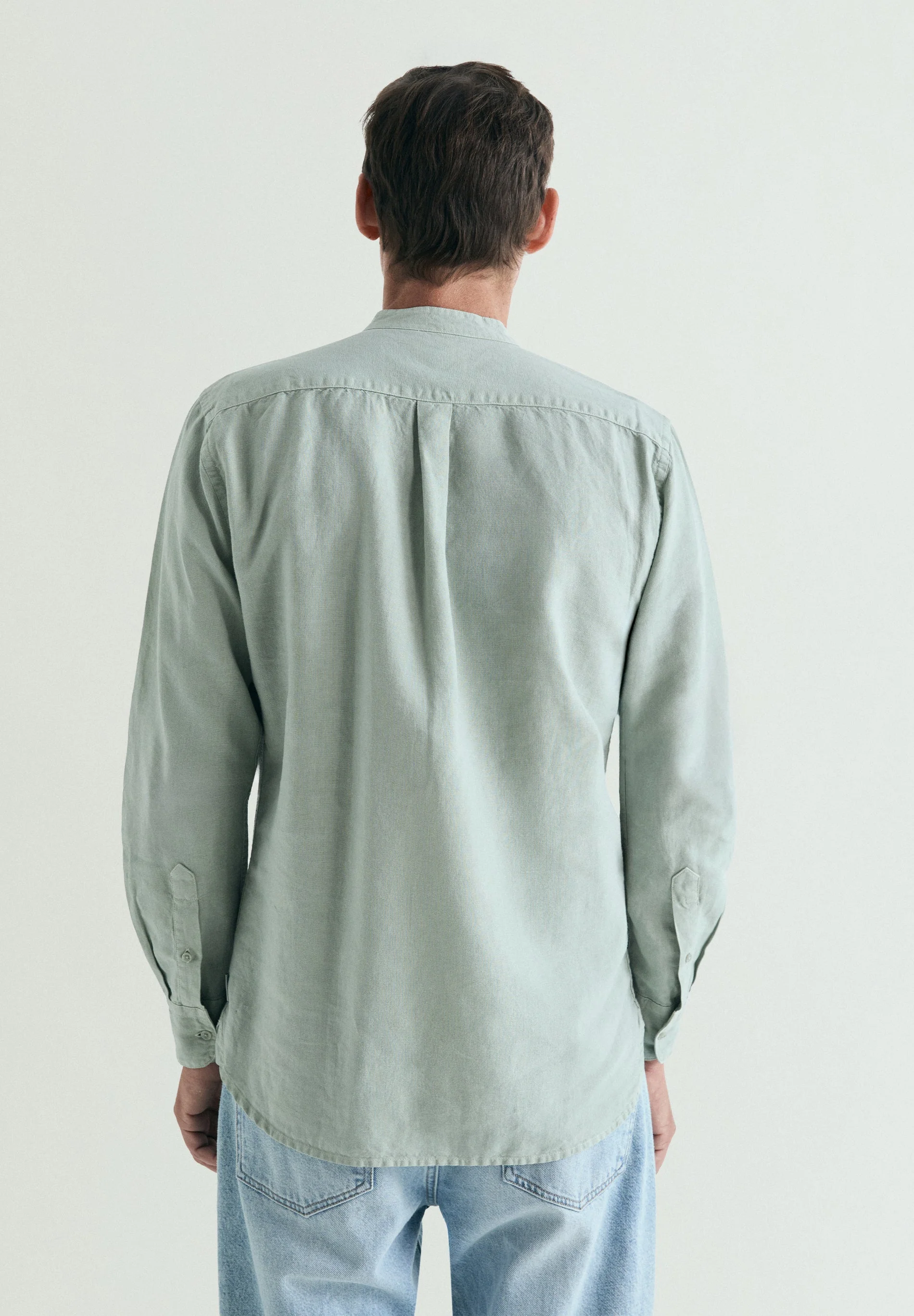LINEN SHIRT WITH STAND-UP COLLAR - Image 3