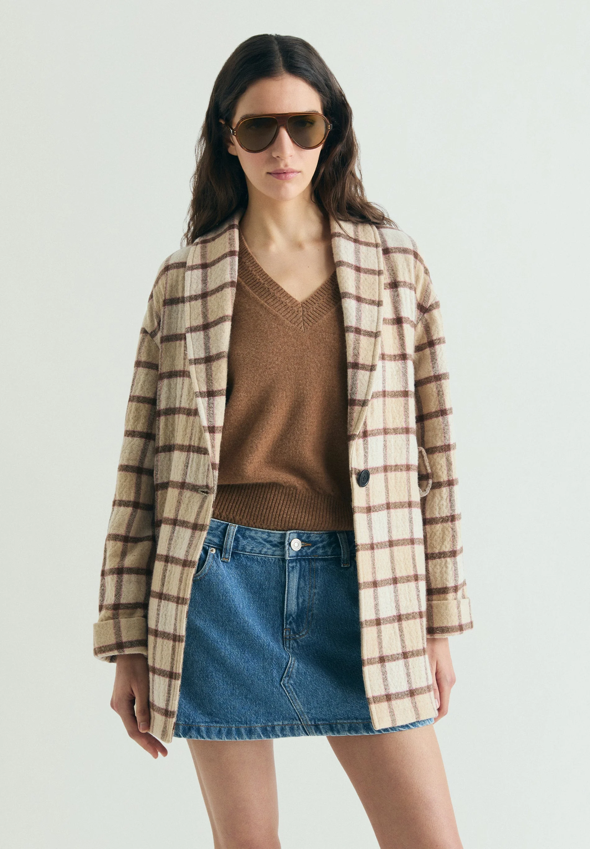 CHECK CLOTH COAT