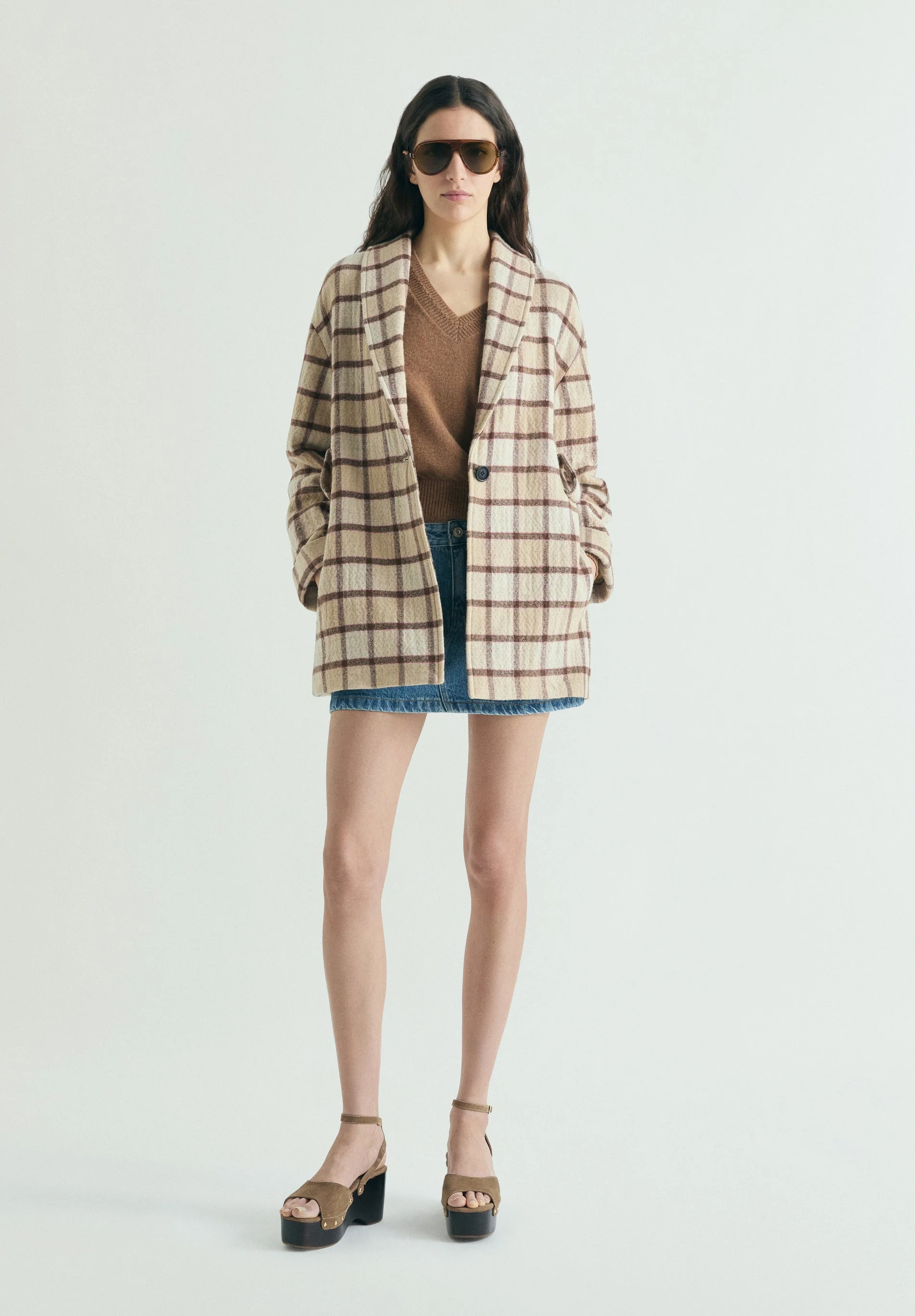 CHECK CLOTH COAT - Image 2