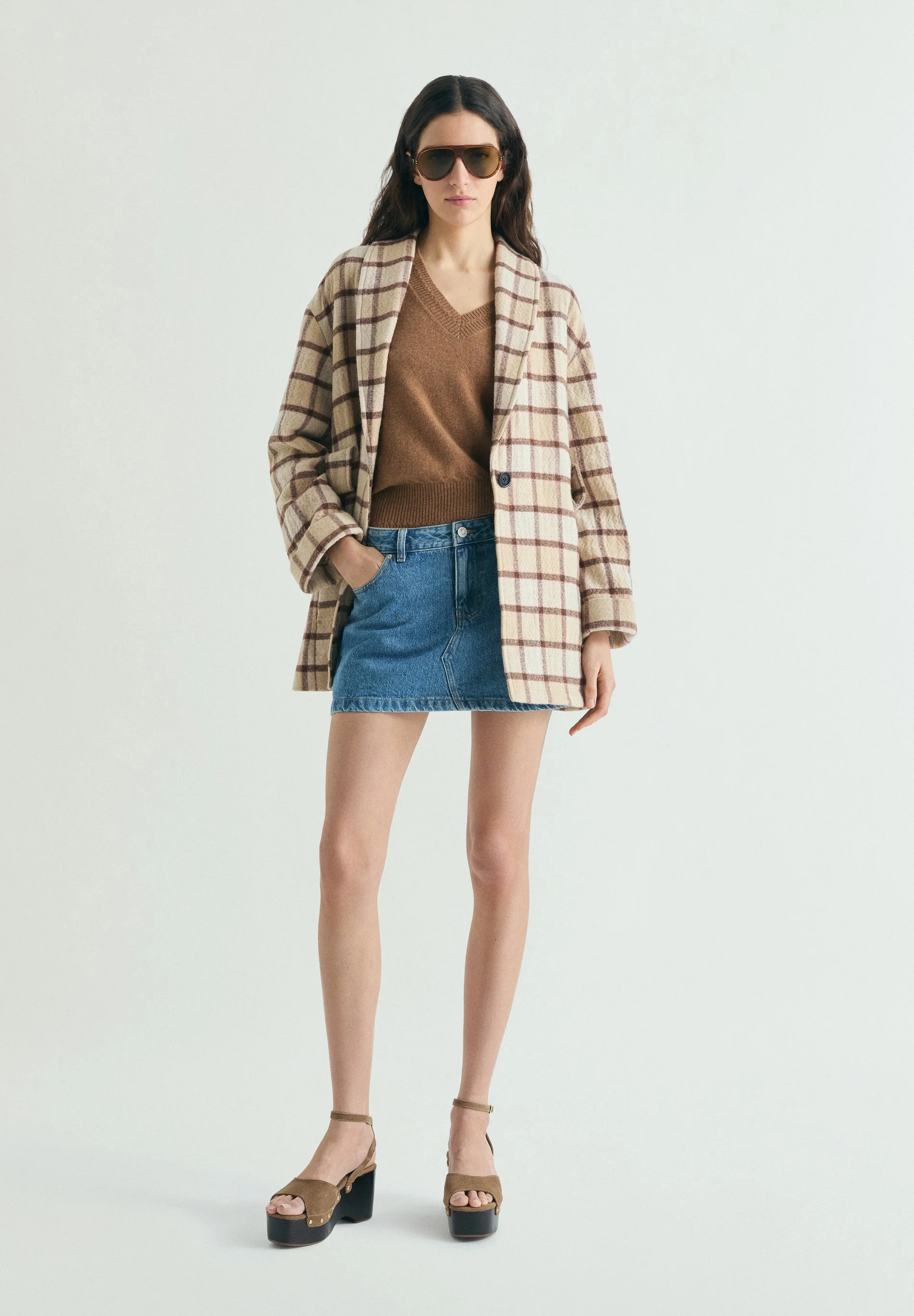 CHECK CLOTH COAT - Image 4