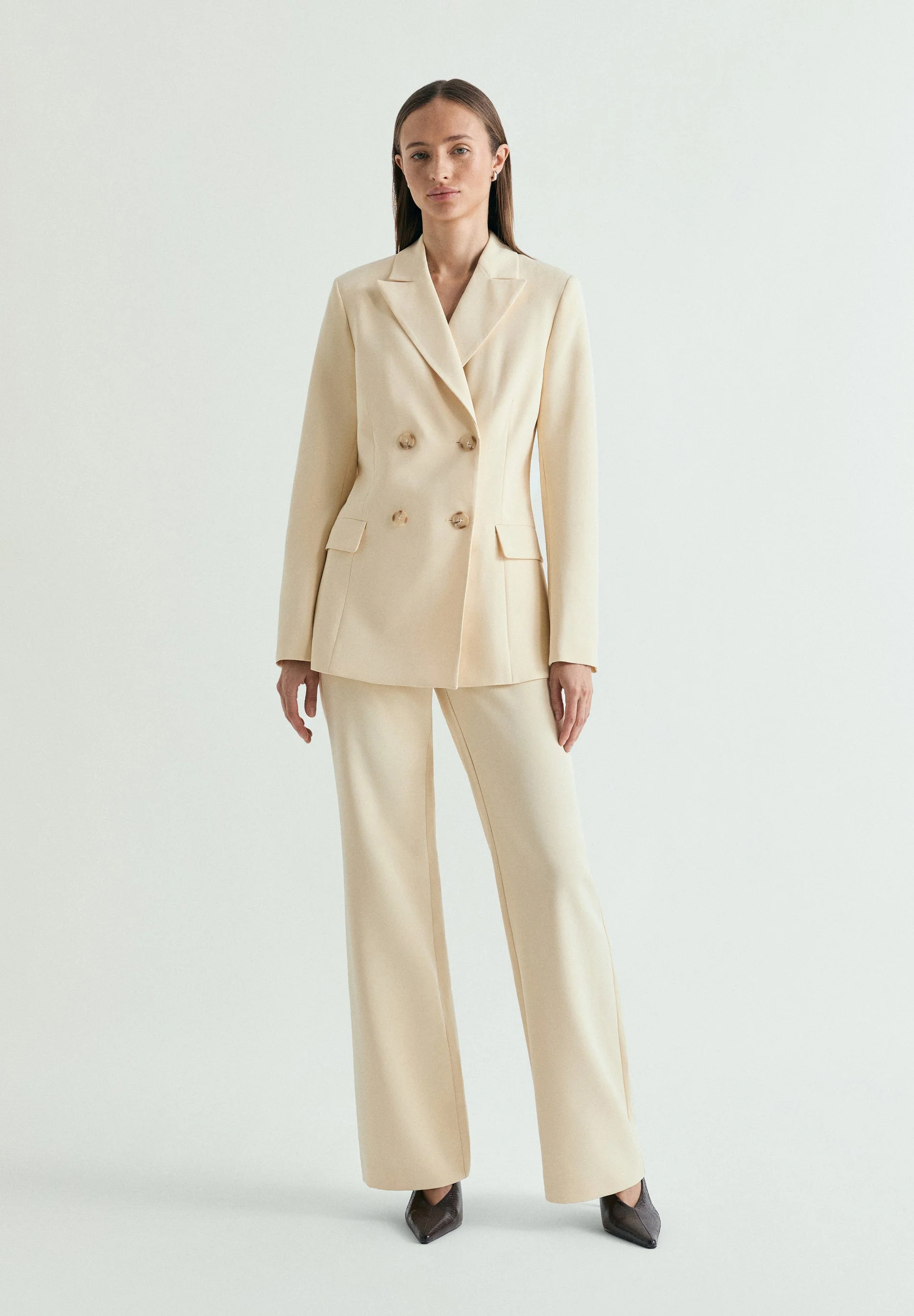 PLAIN DOUBLE-BREASTED BLAZER - Image 2