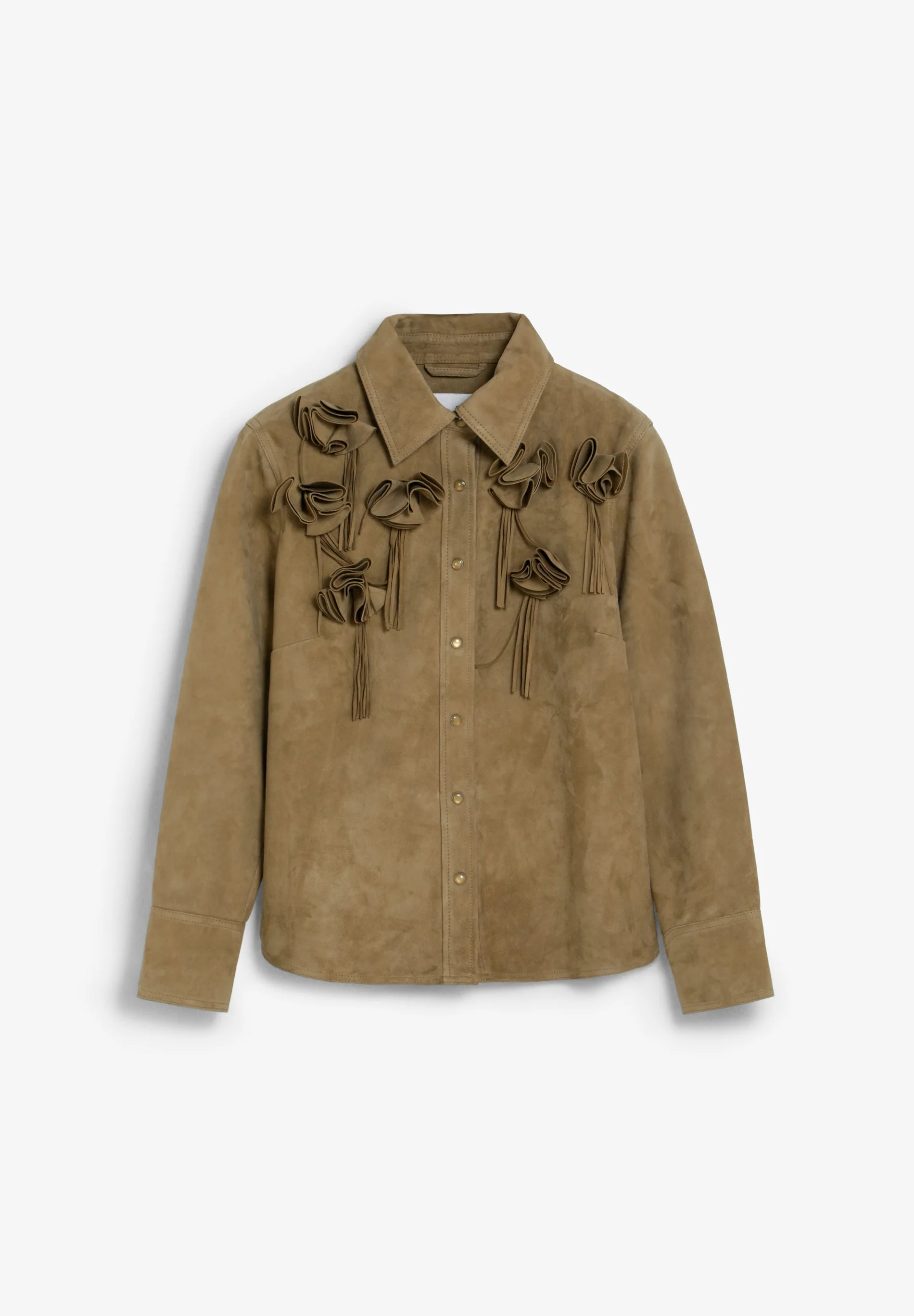 SUEDE SHIRT WITH FLORAL DETAIL - Image 5