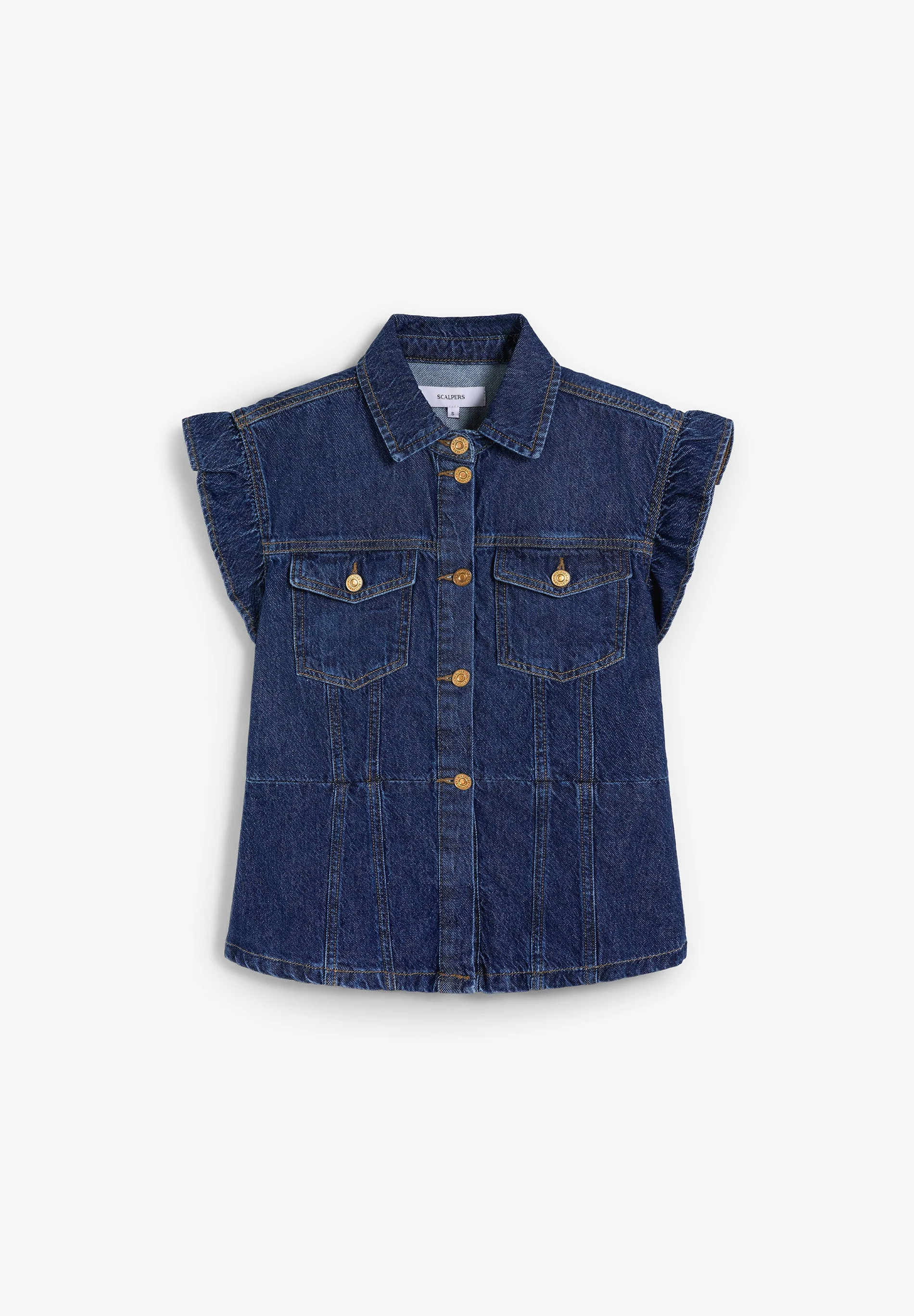 DENIM SHIRT WITH RUFFLED SLEEVE - Image 5