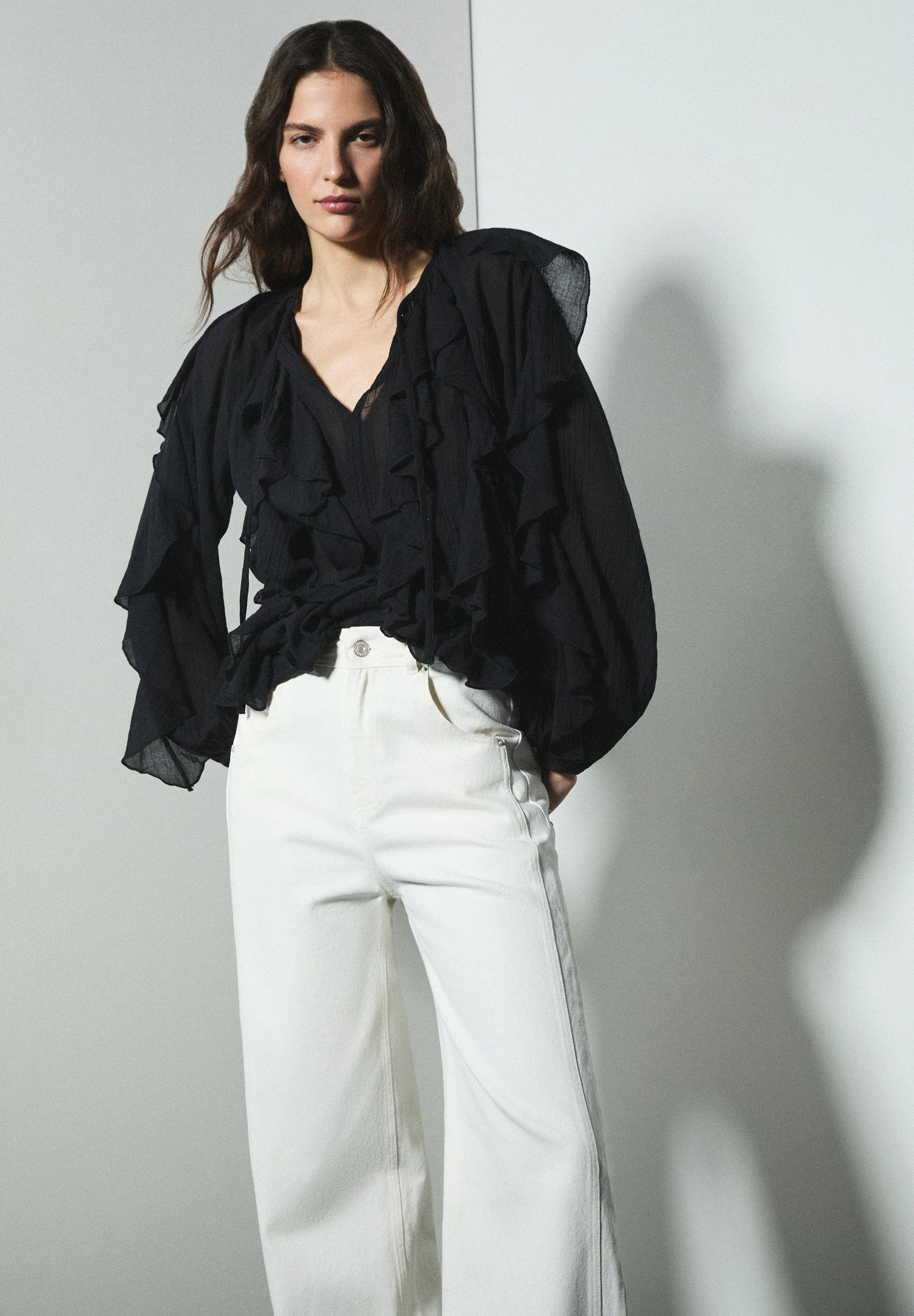 COTTON RUFFLED BLOUSE - Image 7