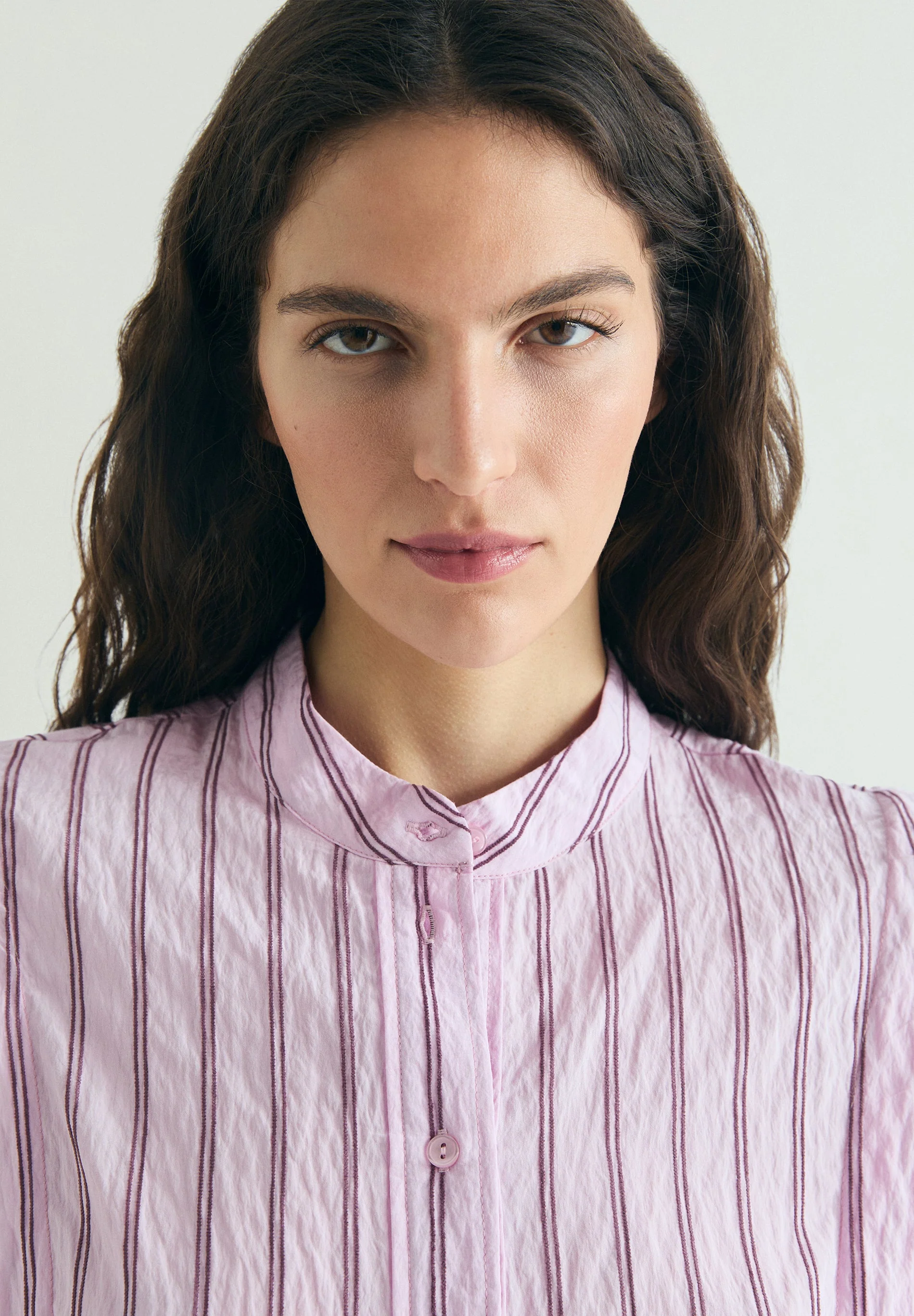 STRIPED SHIRT WITH SHOULDER PAD EFFECT - Image 4