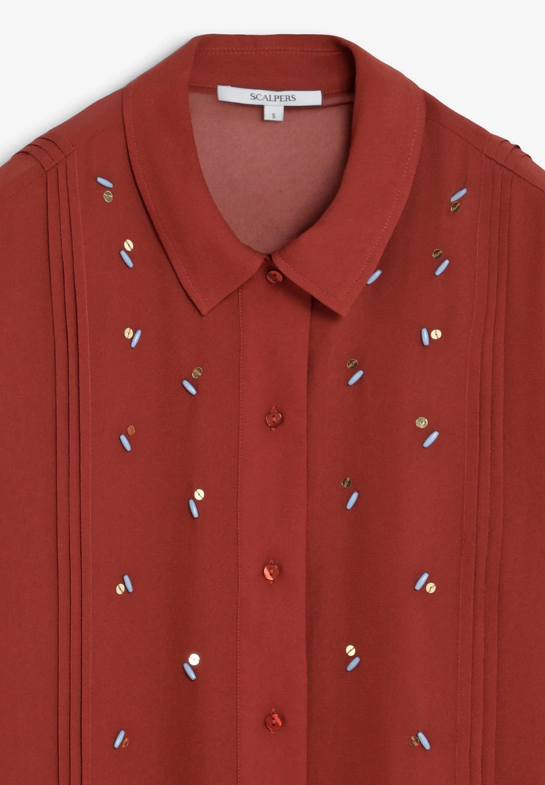 VISCOSE BLOUSE WITH APPLIQUĂ DETAIL - Image 6