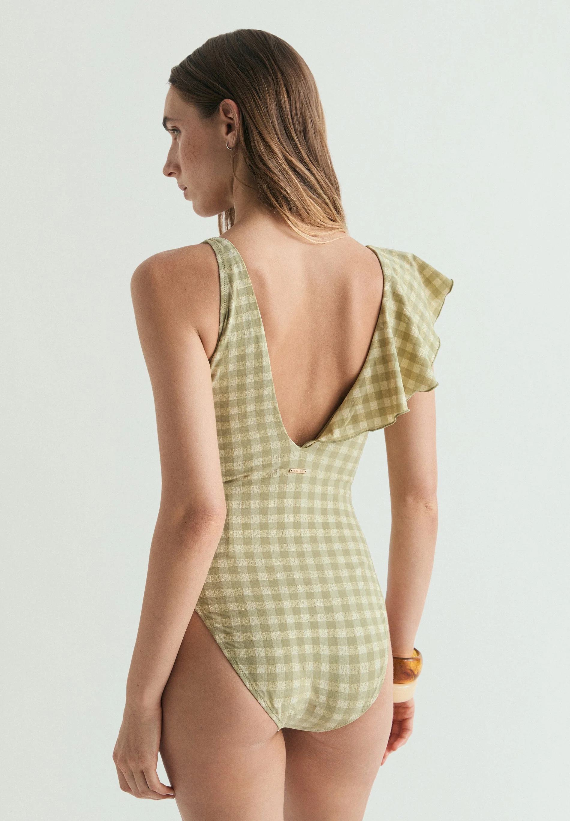 GINGHAM SWIMSUIT WITH RUFFLE - Image 4