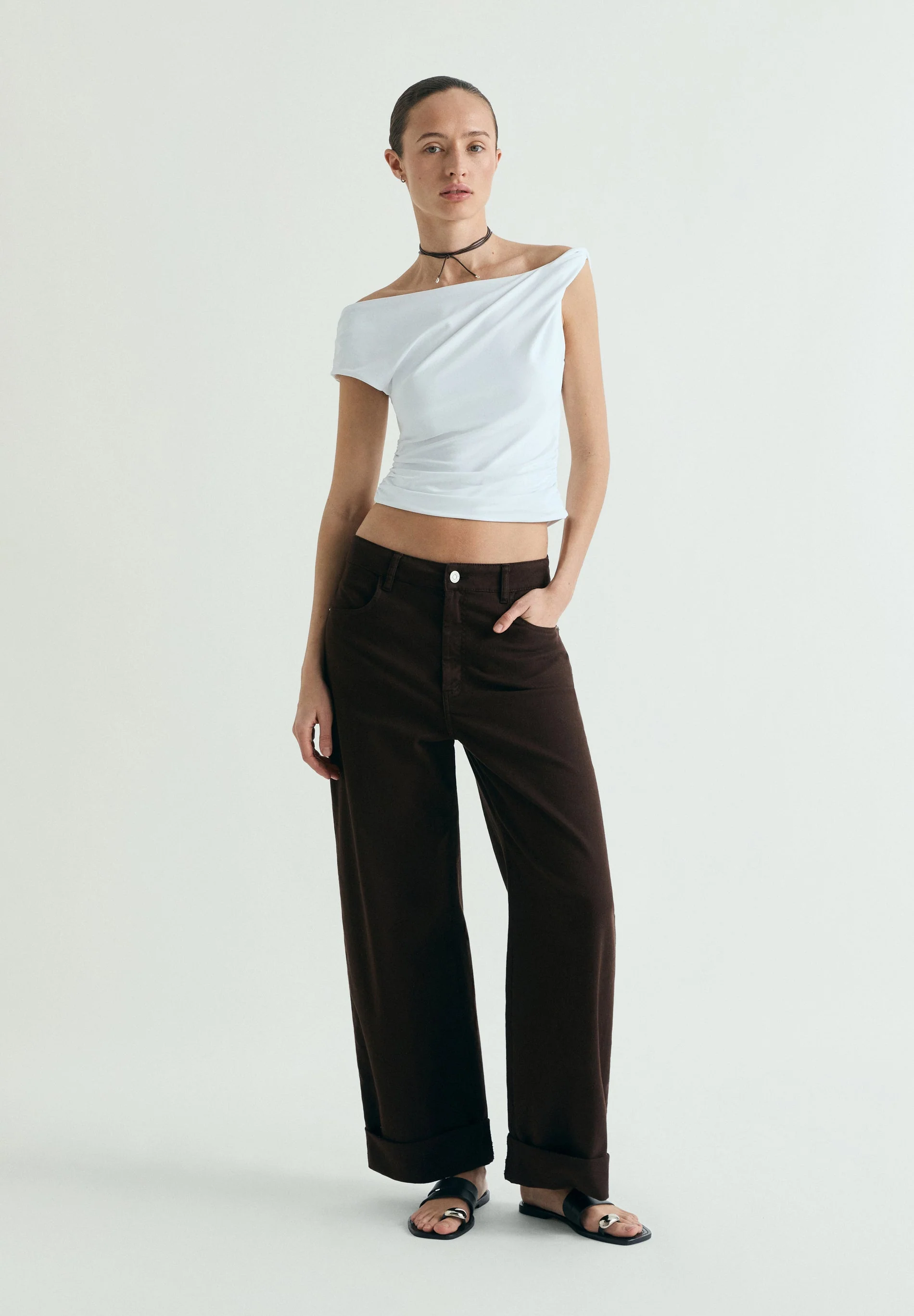 ASYMMETRIC DRAPED T-SHIRT - Image 2