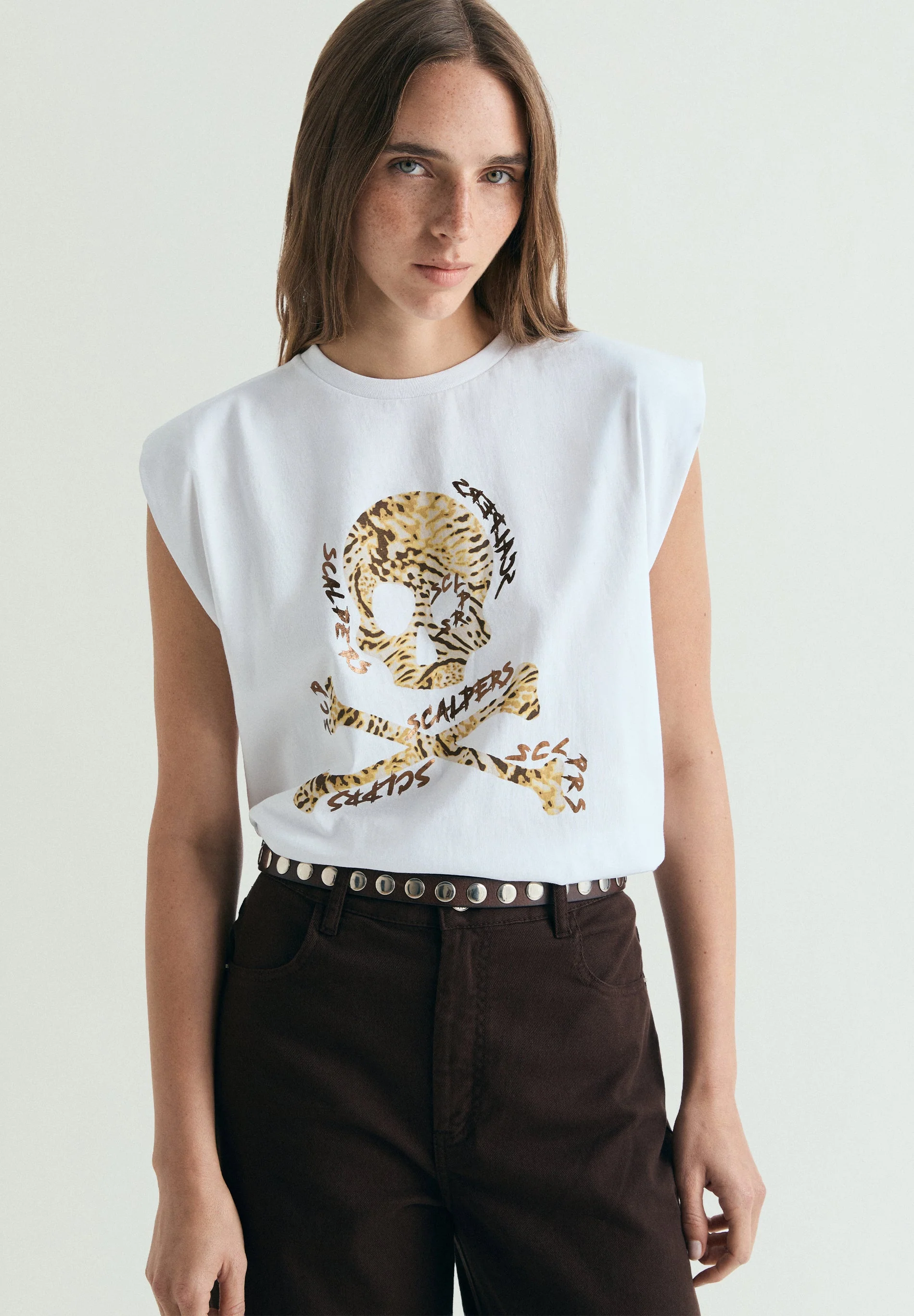 SLEEVELESS PRINTED T-SHIRT