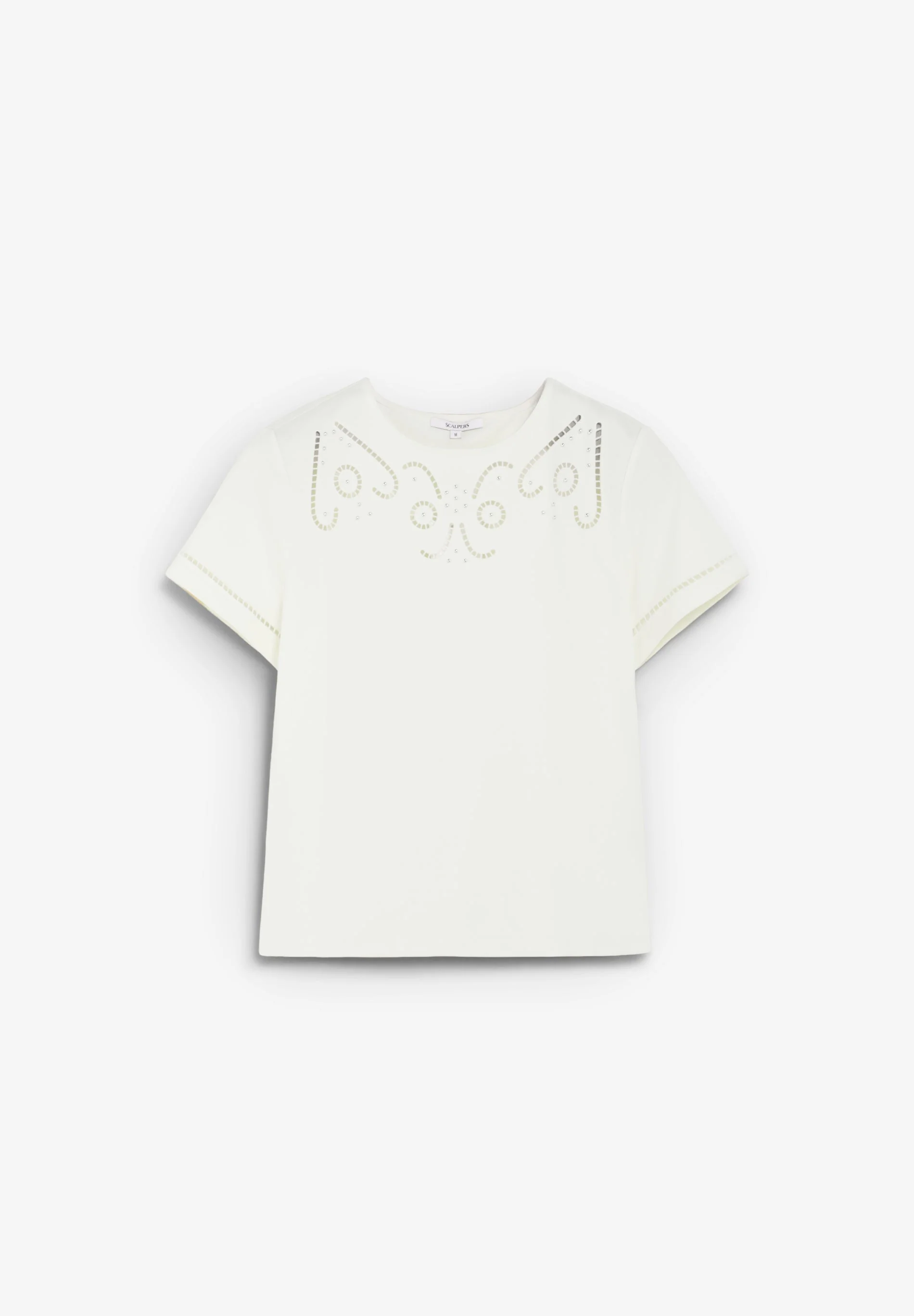 T-SHIRT WITH DIE-CUT STUDDED DETAILS - Image 4