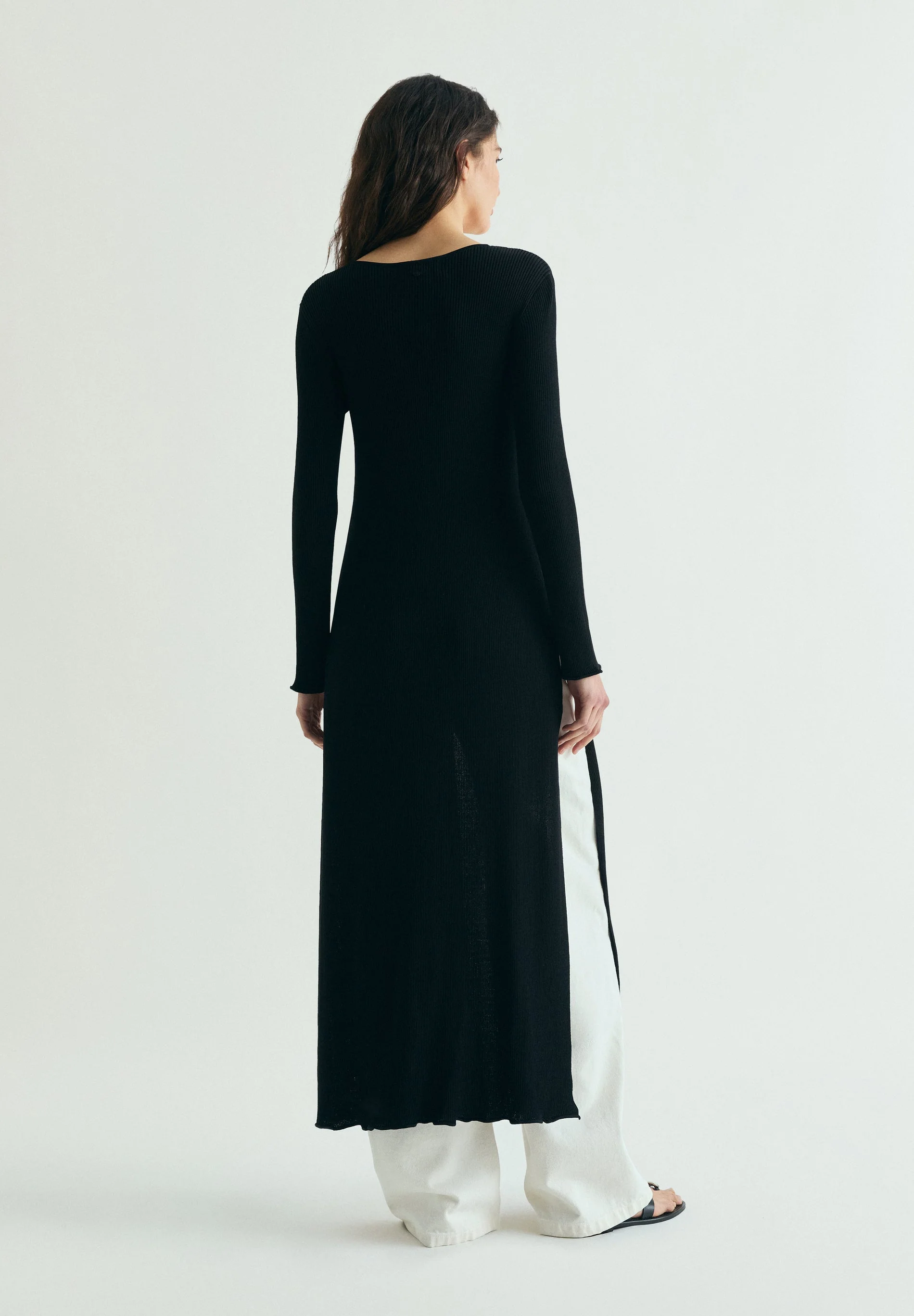 LONG RIBBED KNIT CARDIGAN - Image 5
