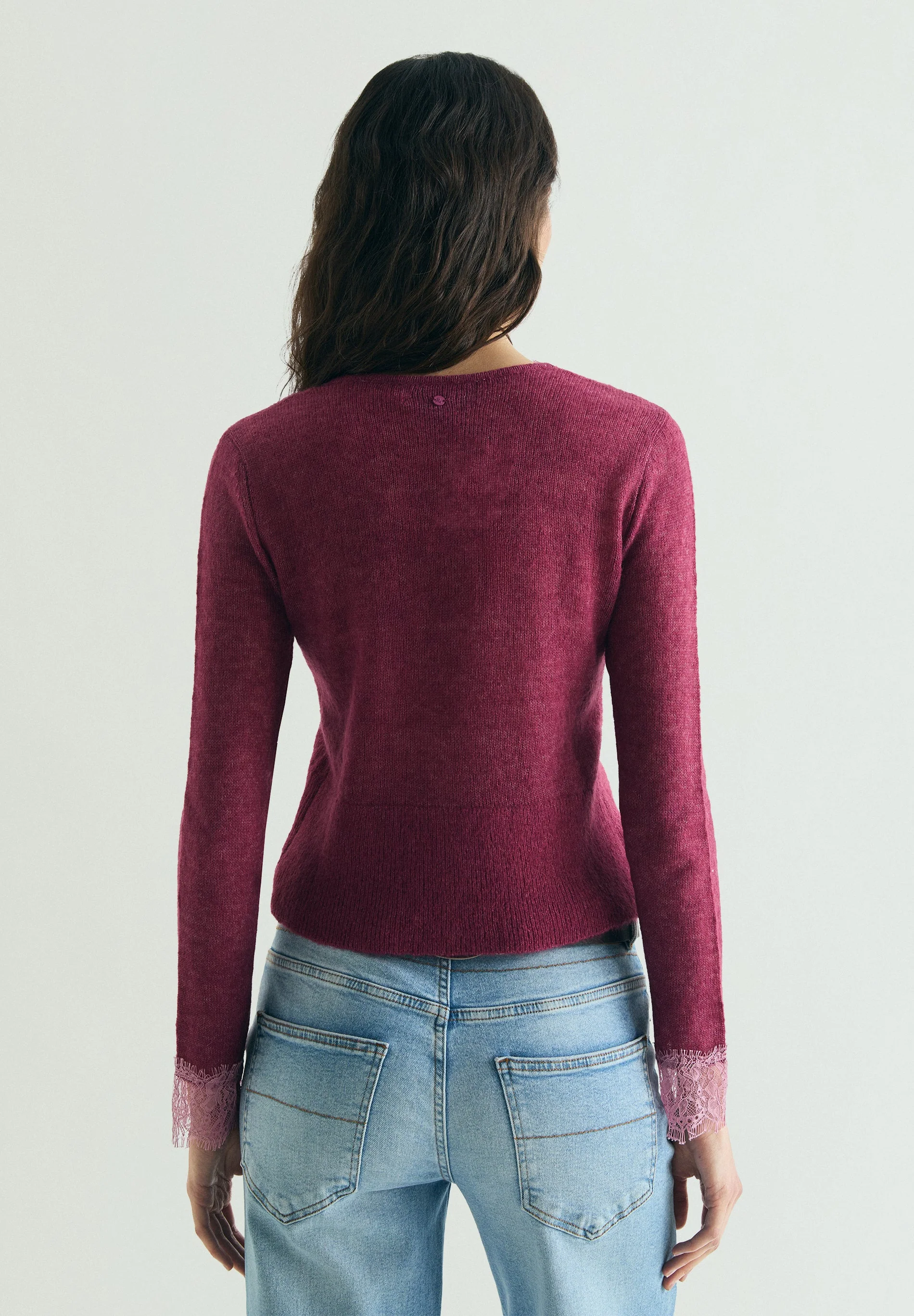 LACE TRIM KNIT CARDIGAN - Image 5