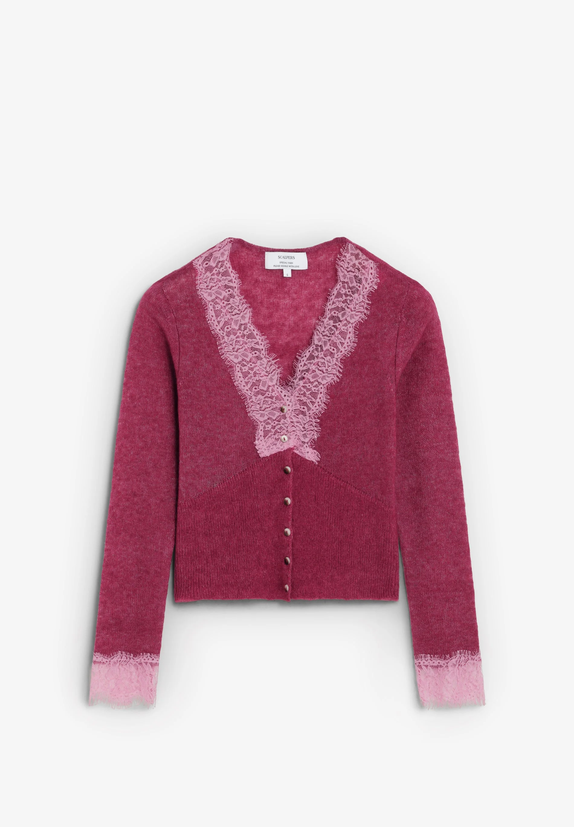 LACE TRIM KNIT CARDIGAN - Image 6