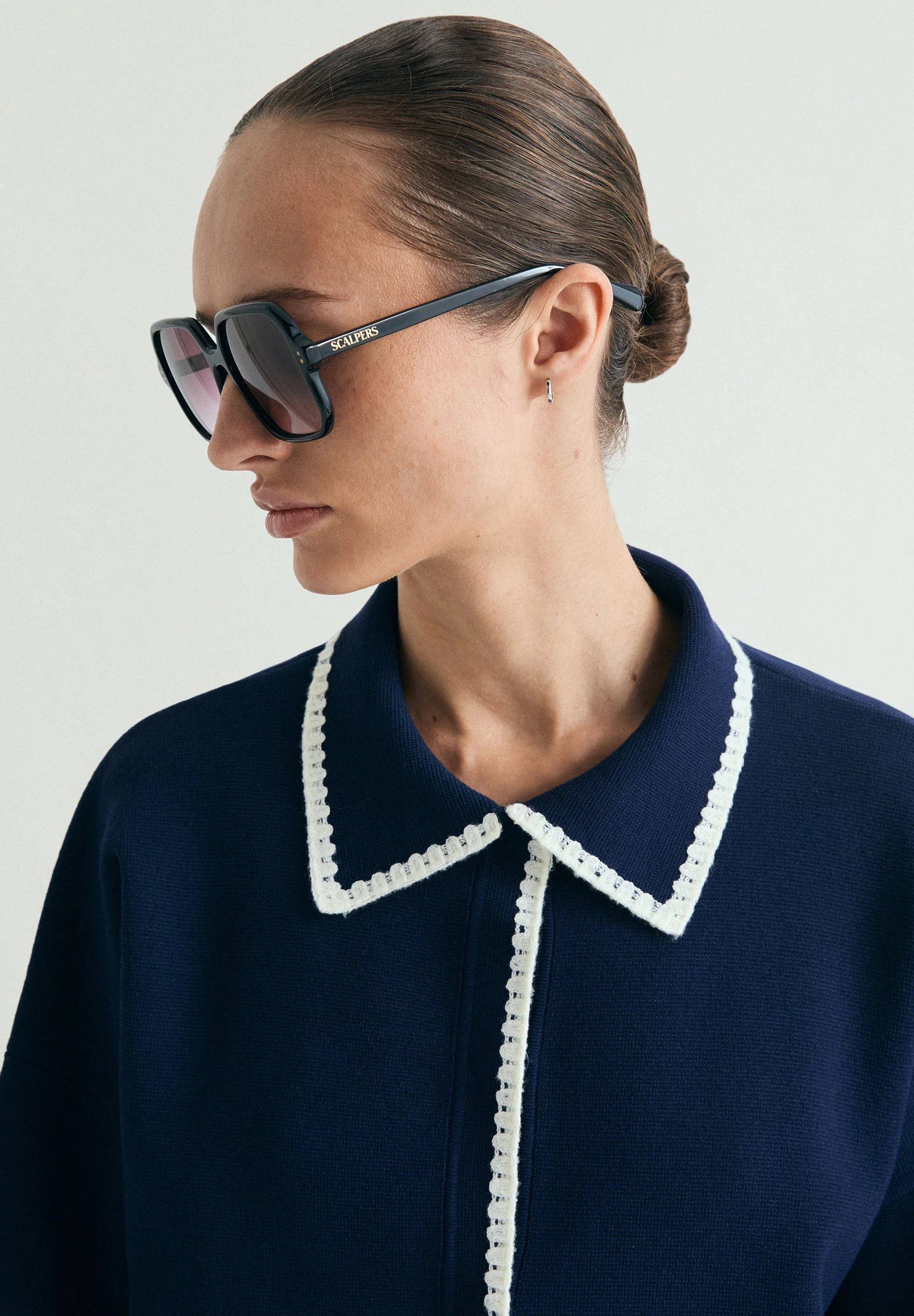 CONTRAST FINE KNIT CARDIGAN - Image 4