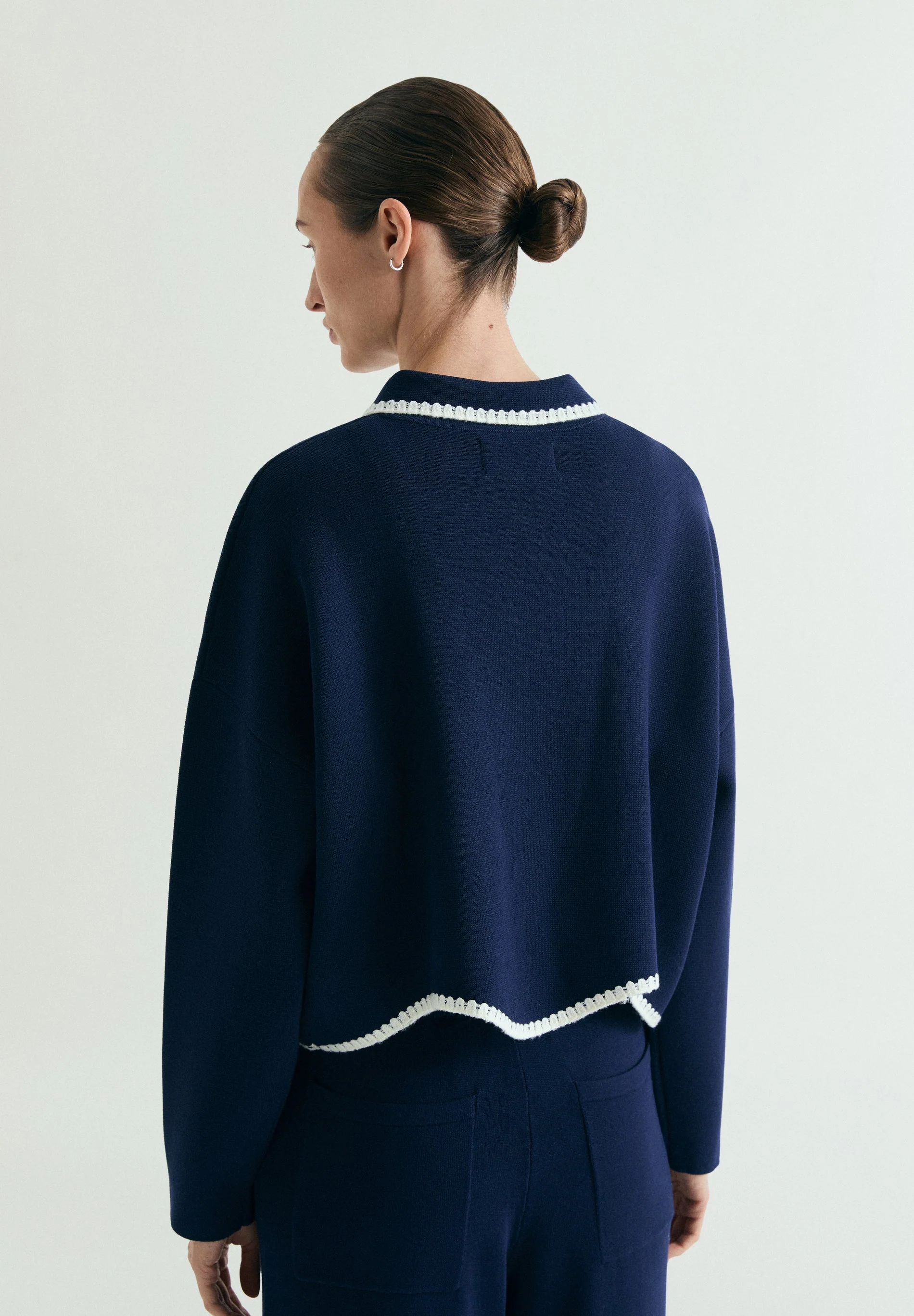 CONTRAST FINE KNIT CARDIGAN - Image 5