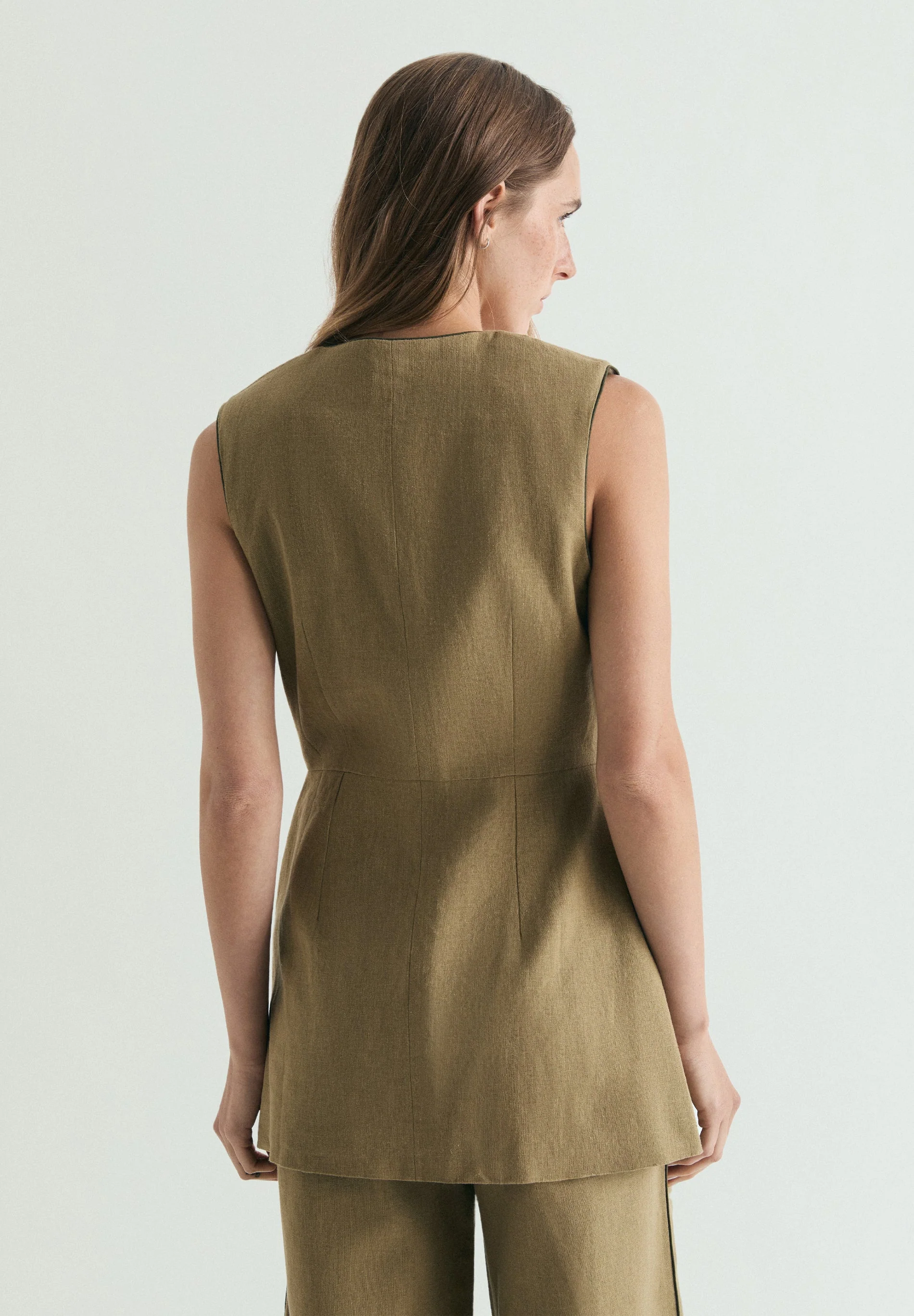 WAISTCOAT WITH CONTRAST SEAMS - Image 3