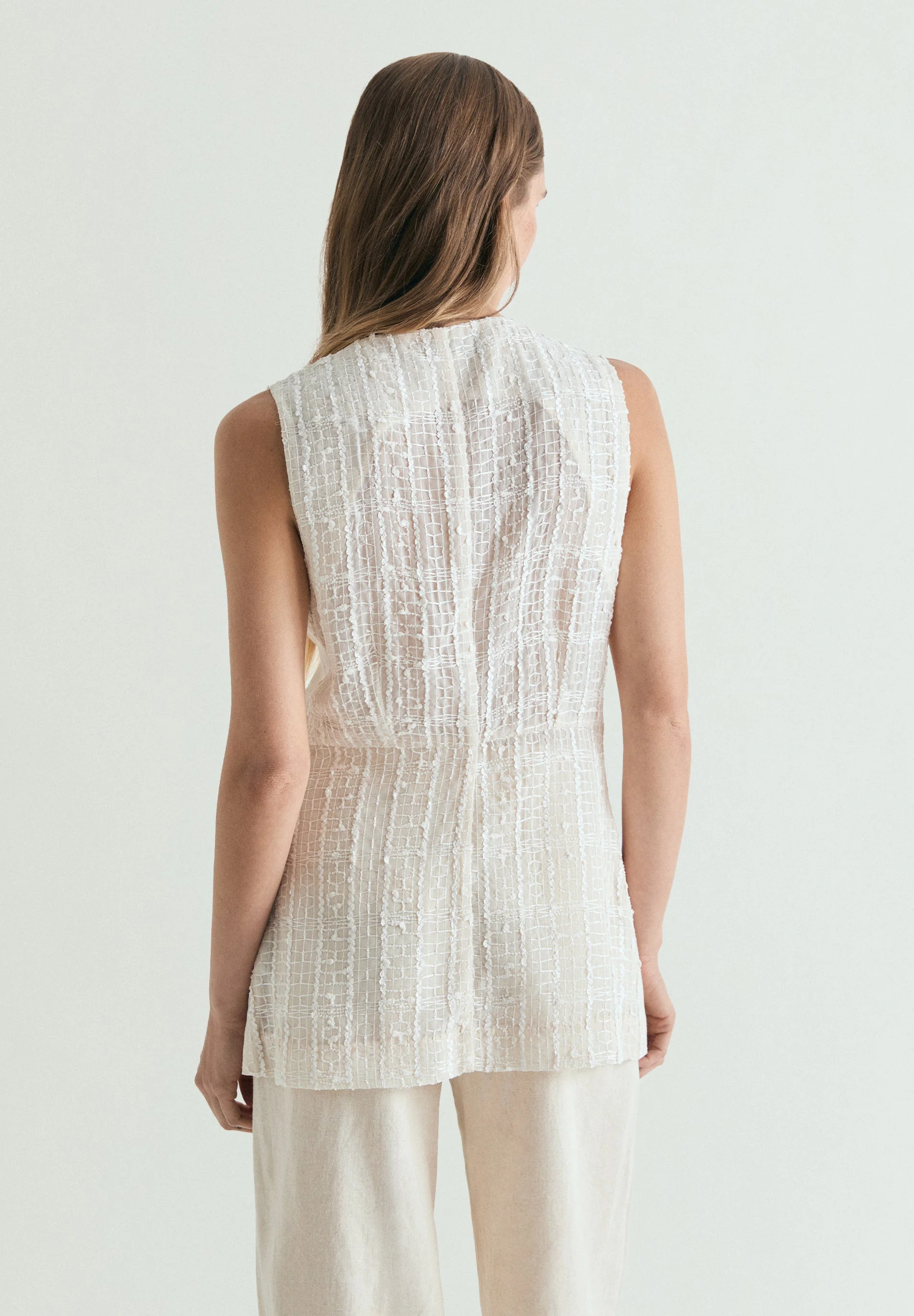 TEXTURED LINEN WAISTCOAT - Image 3