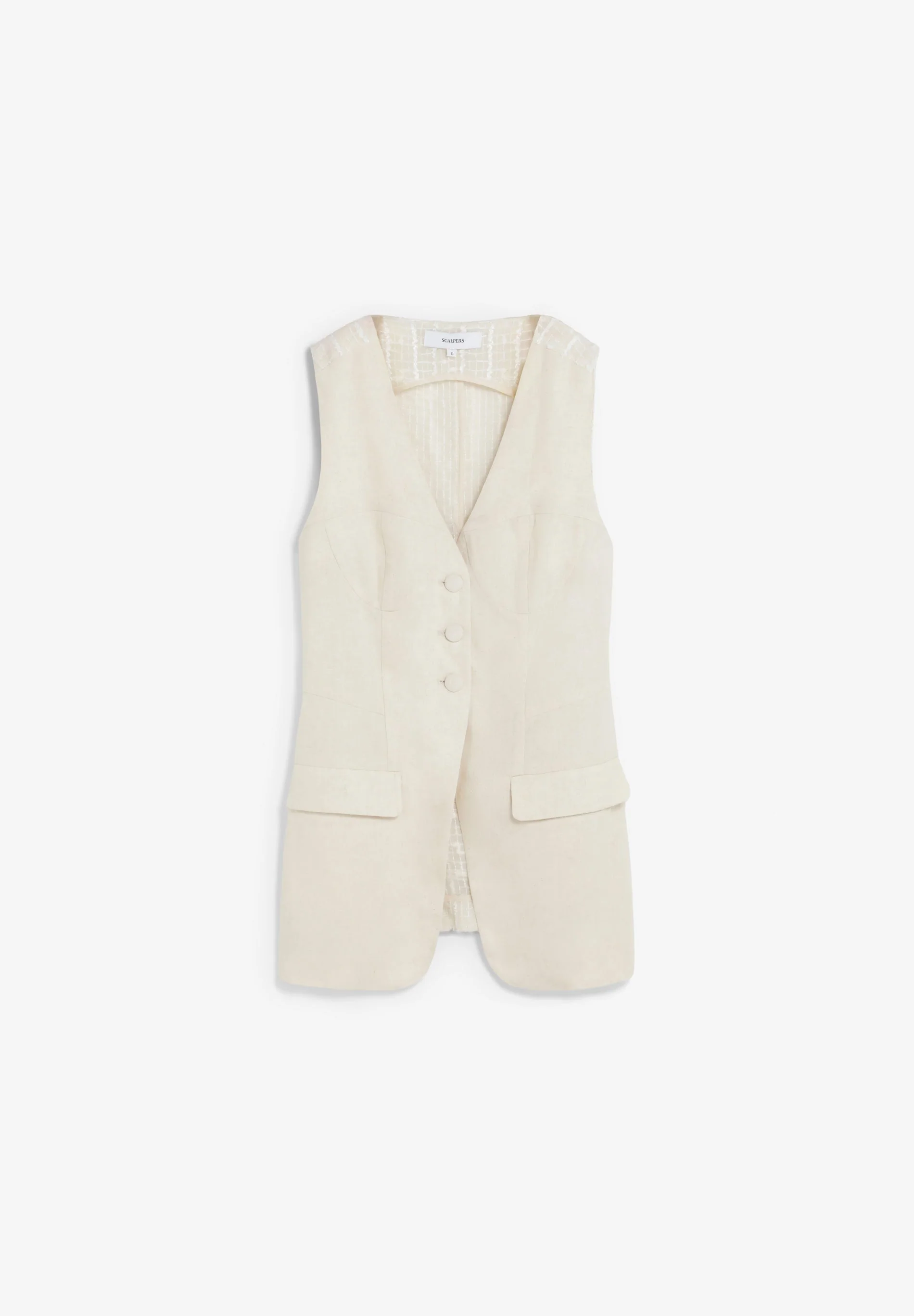 TEXTURED LINEN WAISTCOAT - Image 4