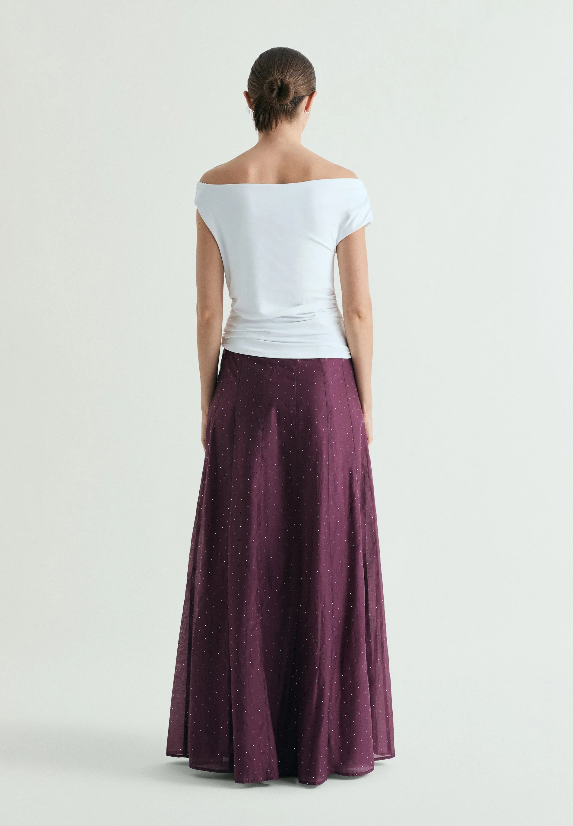 SATIN SKIRT WITH RHINESTONES - Image 3